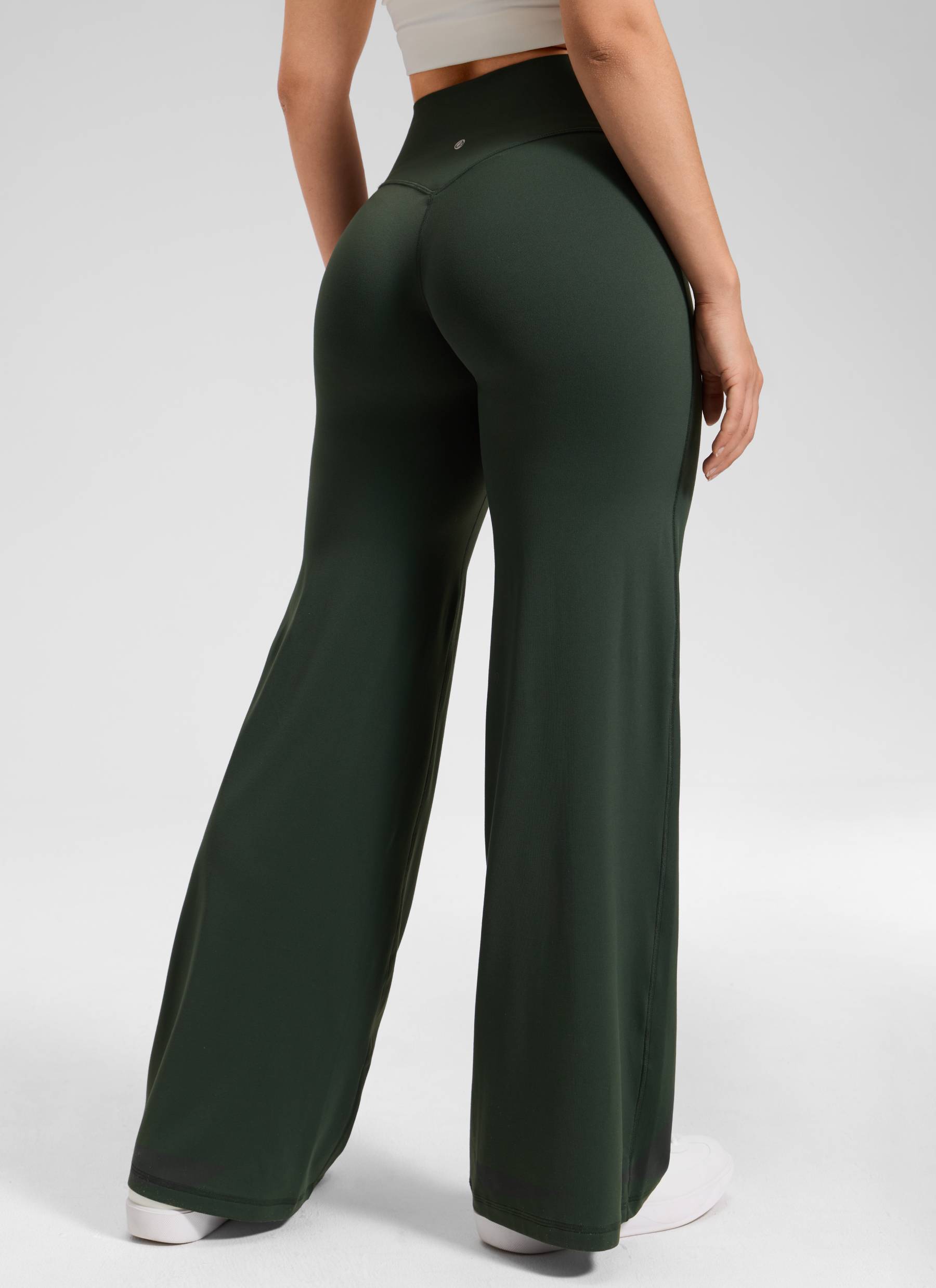 CRZ YOGA Women's Softretch Workout No Front Seam Wide Leg Pant 30