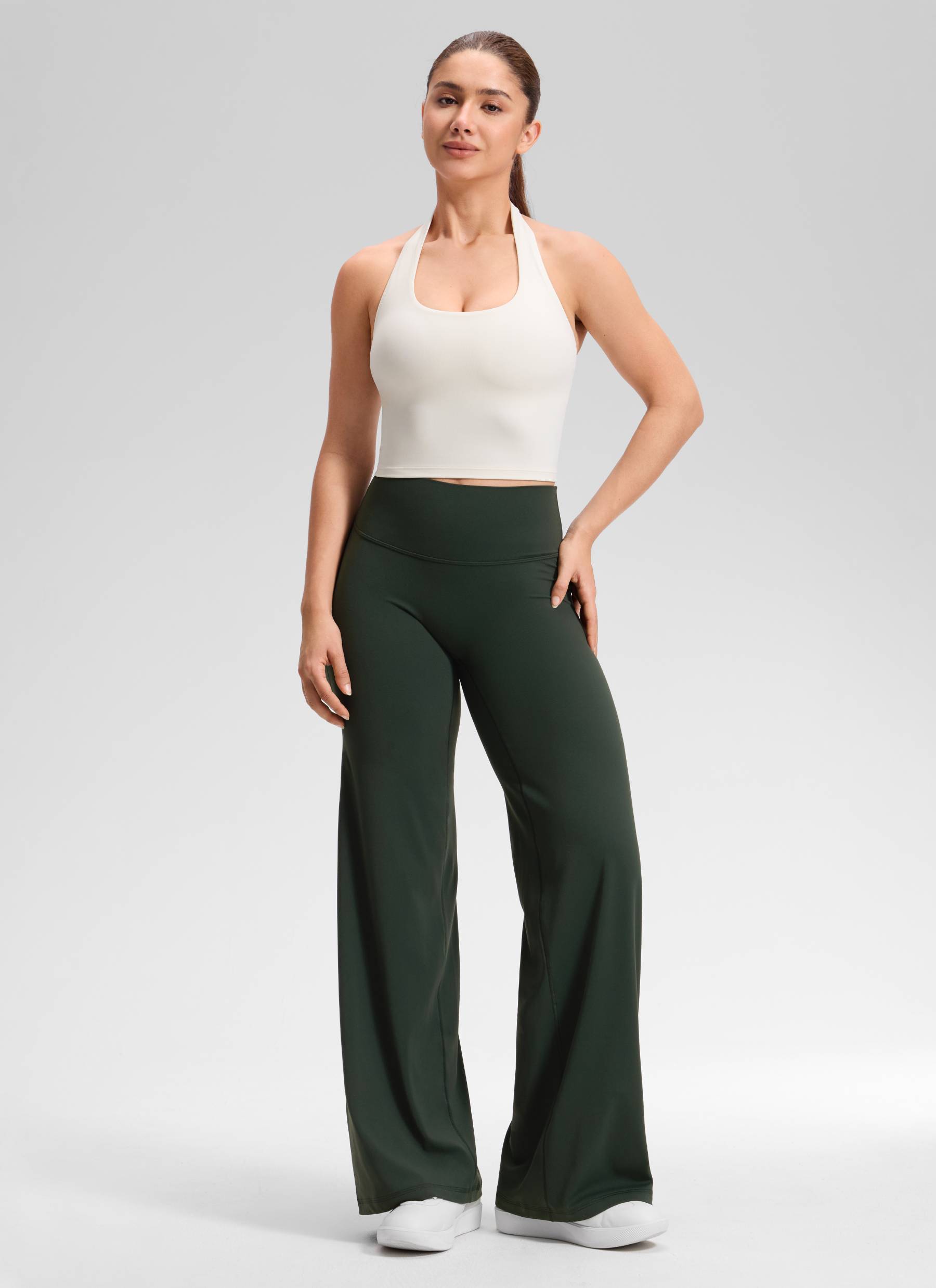 CRZ YOGA Women's Softretch Workout No Front Seam Wide Leg Pant 30