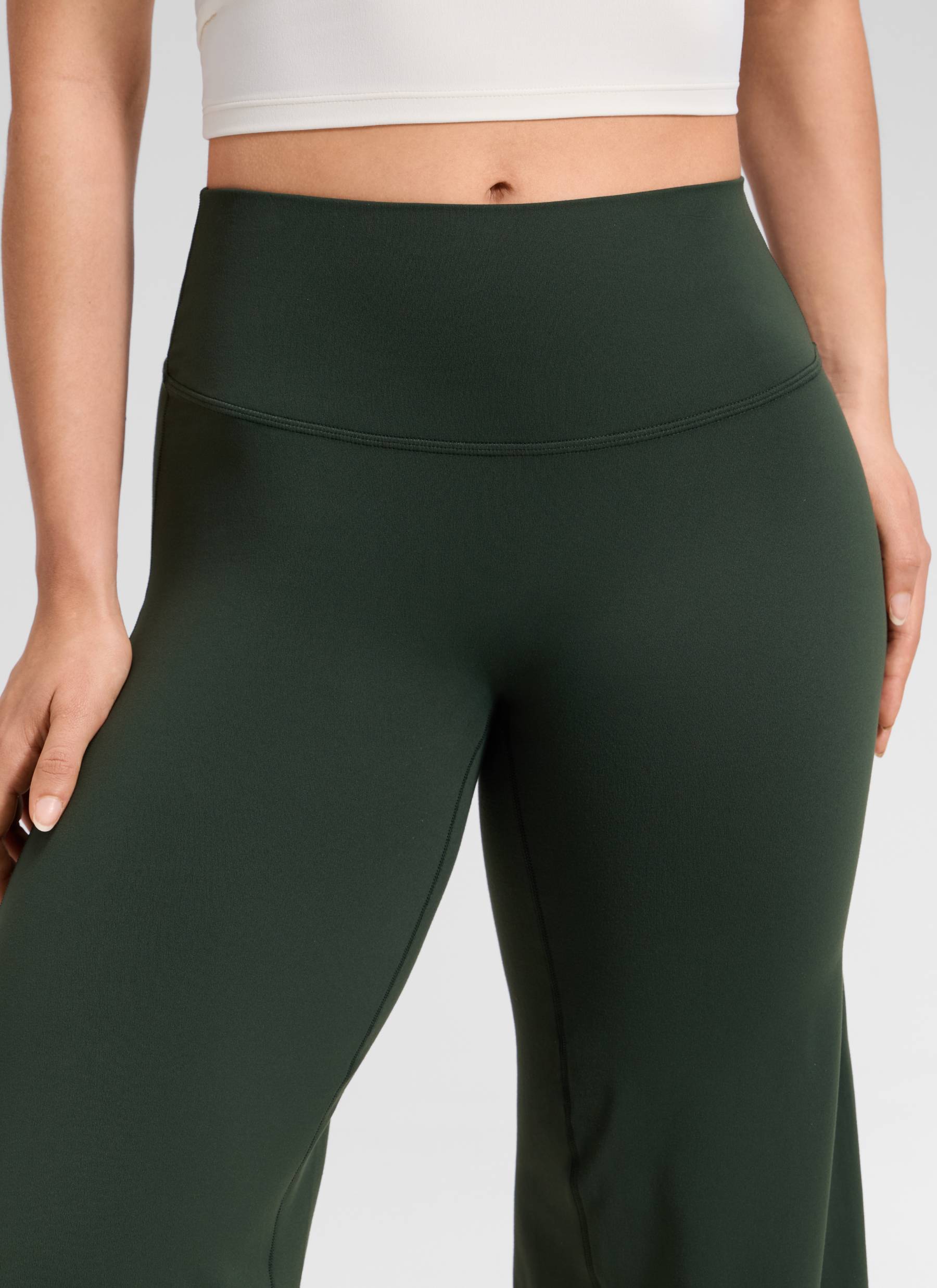 CRZ YOGA Women's Softretch Workout No Front Seam Wide Leg Pant 30