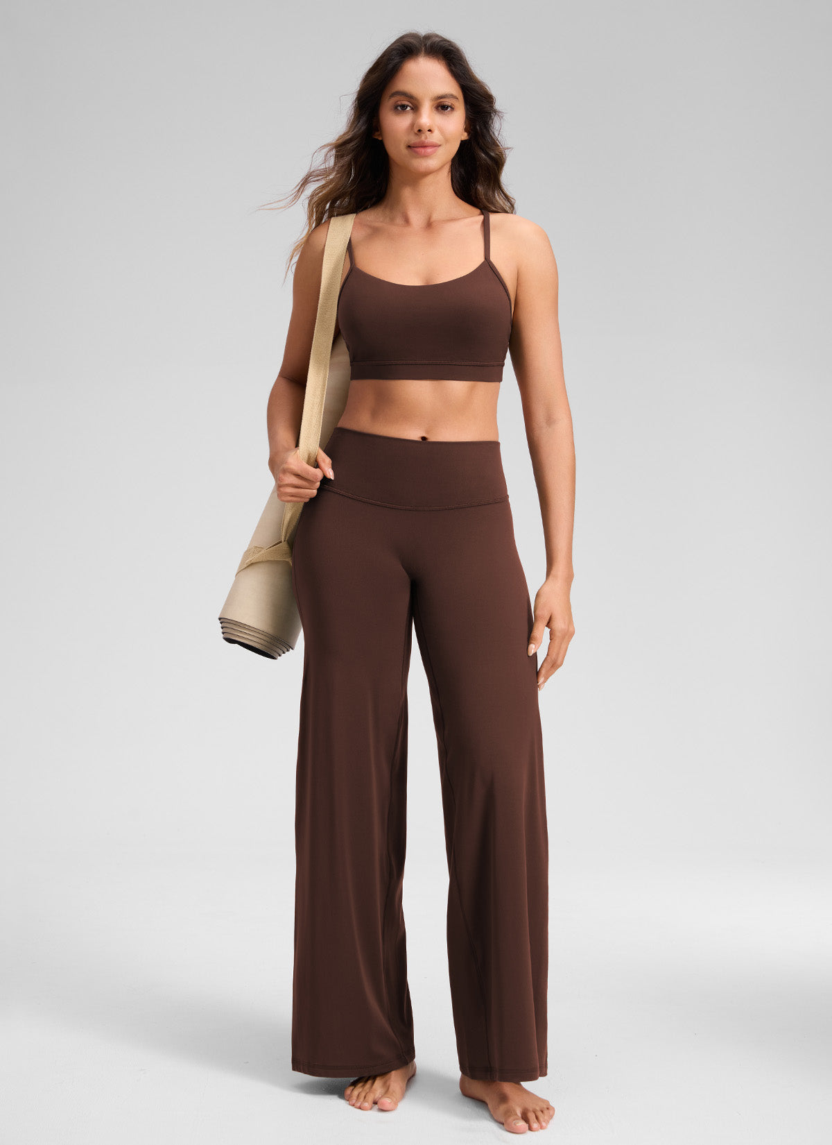 CRZ YOGA Women's Softretch Workout No Front Seam Wide Leg Pant 30