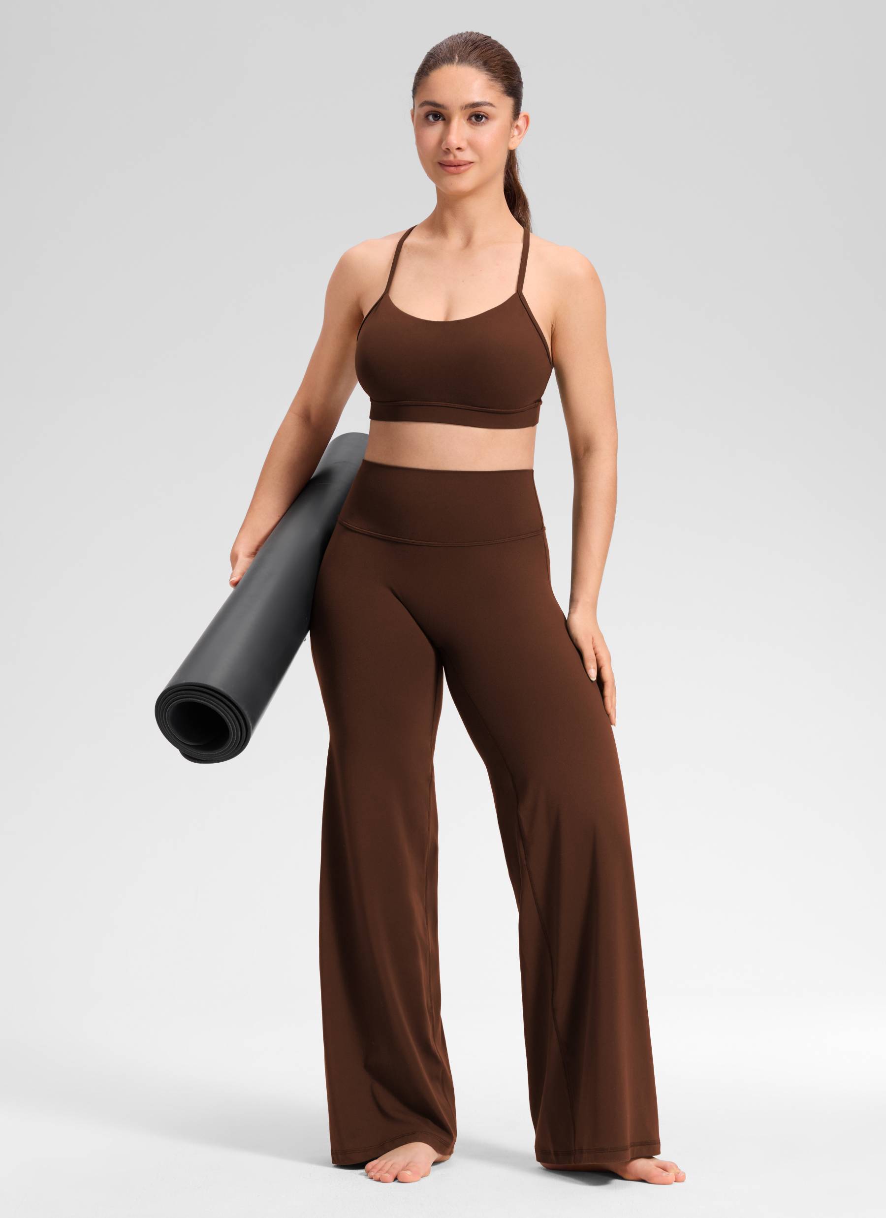 CRZ YOGA Women's Softretch Workout No Front Seam Wide Leg Pant 30
