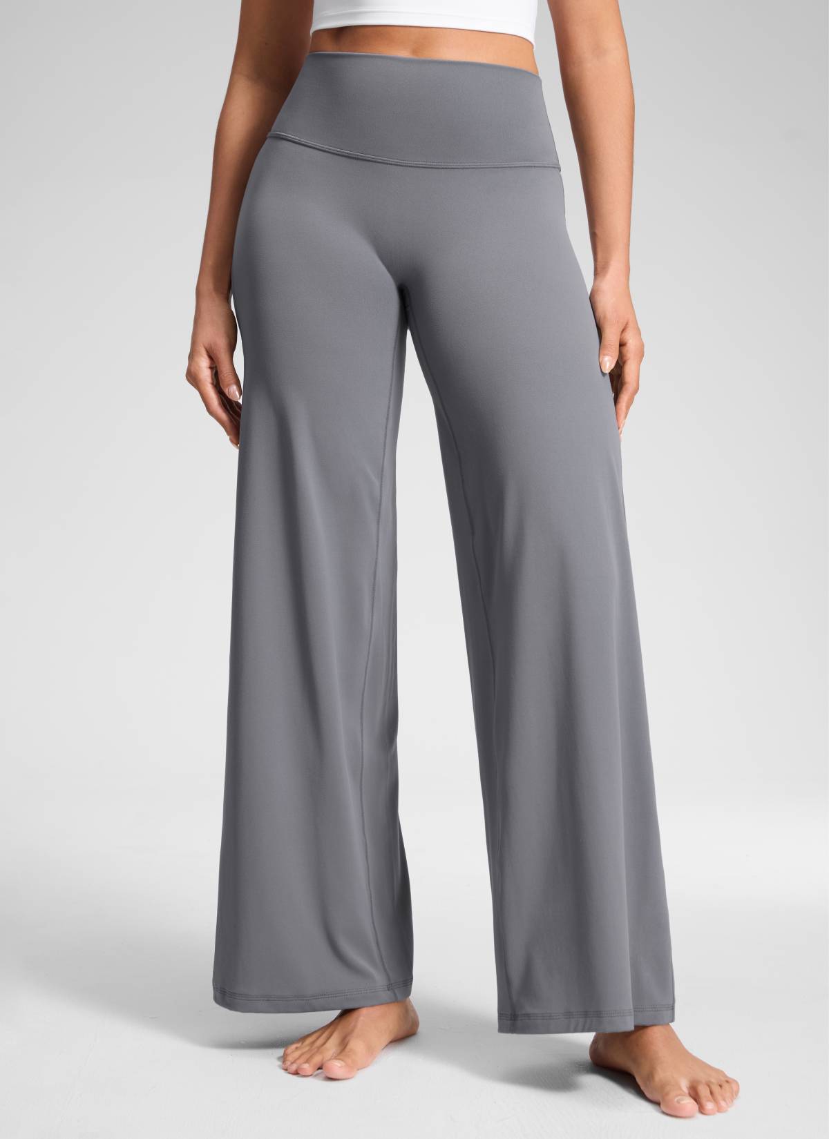 CRZ YOGA Women's Softretch Workout No Front Seam Wide Leg Pant 30