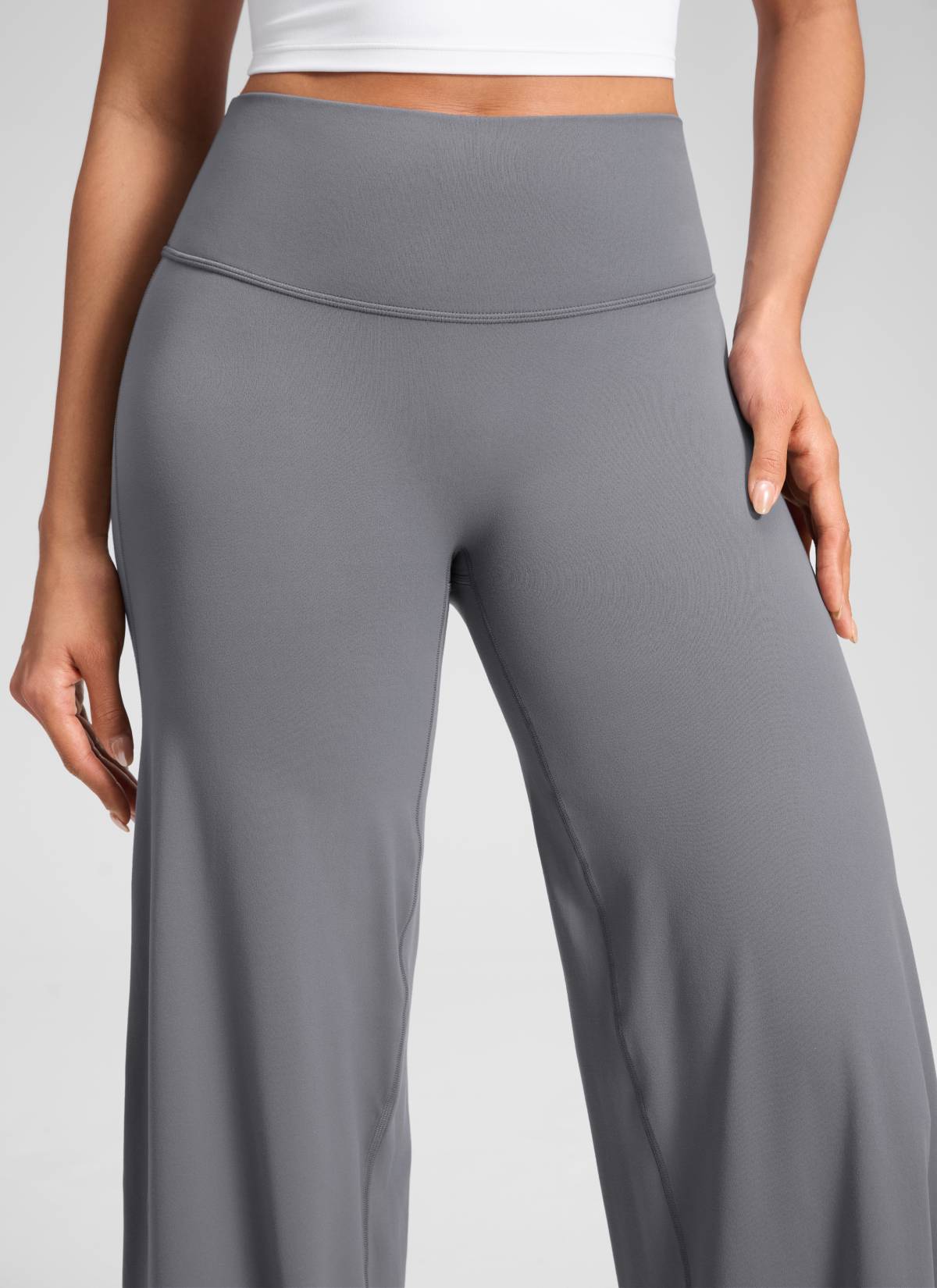 CRZ YOGA Women's Softretch Workout No Front Seam Wide Leg Pant 30