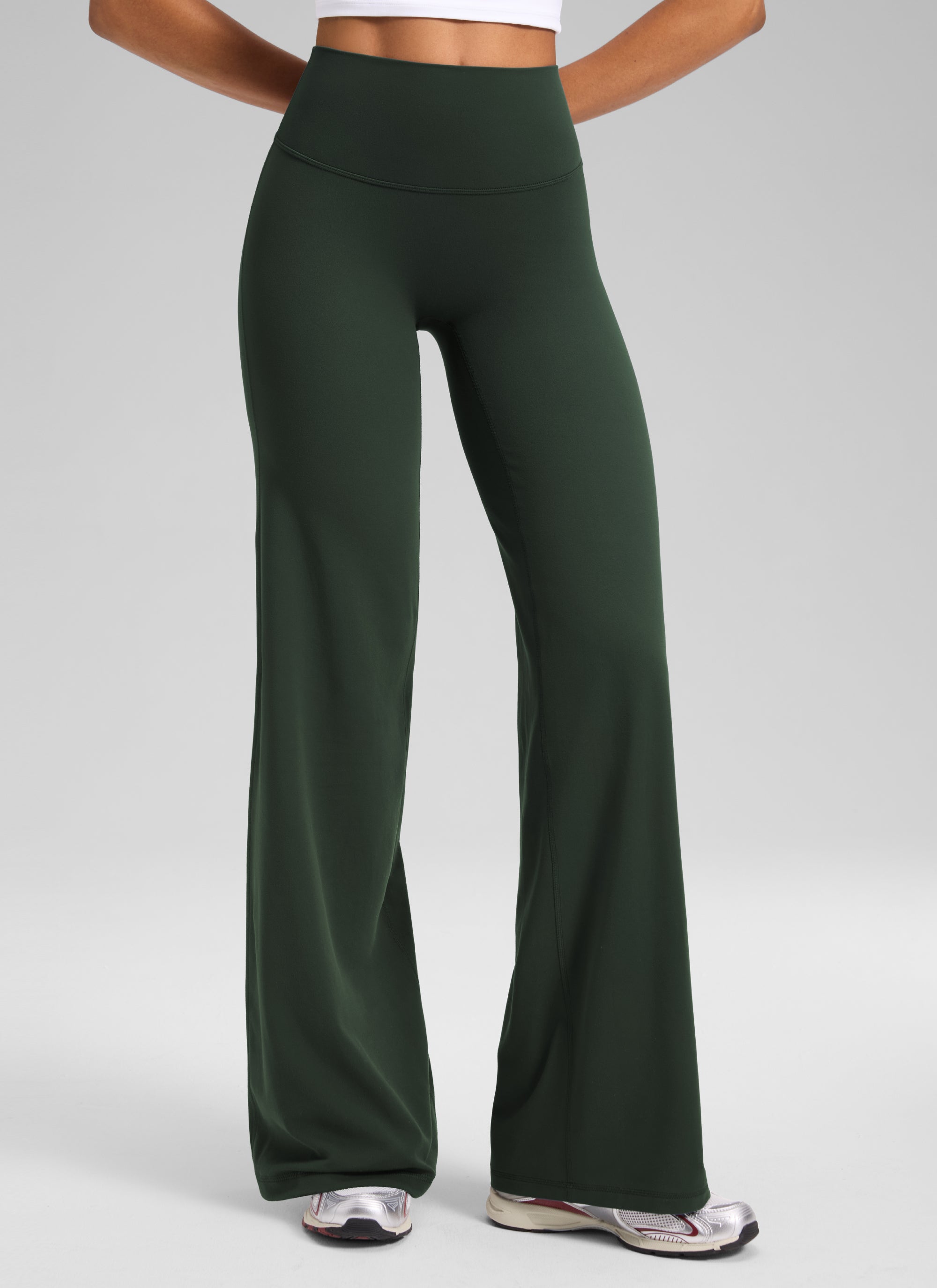 CRZ YOGA Women's Softretch Workout No Front Seam Wide Leg Pant 28