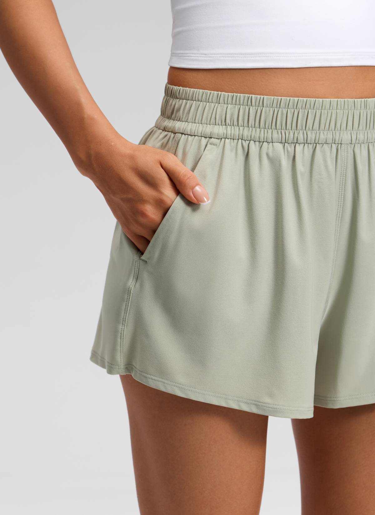 CRZ YOGA Women's Feathery-Fit Drapey High Rise Relaxed Fit Shorts 2.5