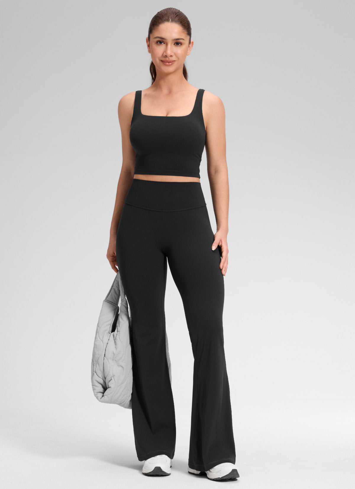 CRZ YOGA Women's Softretch High Rise No Front Seam Flare Legging 29