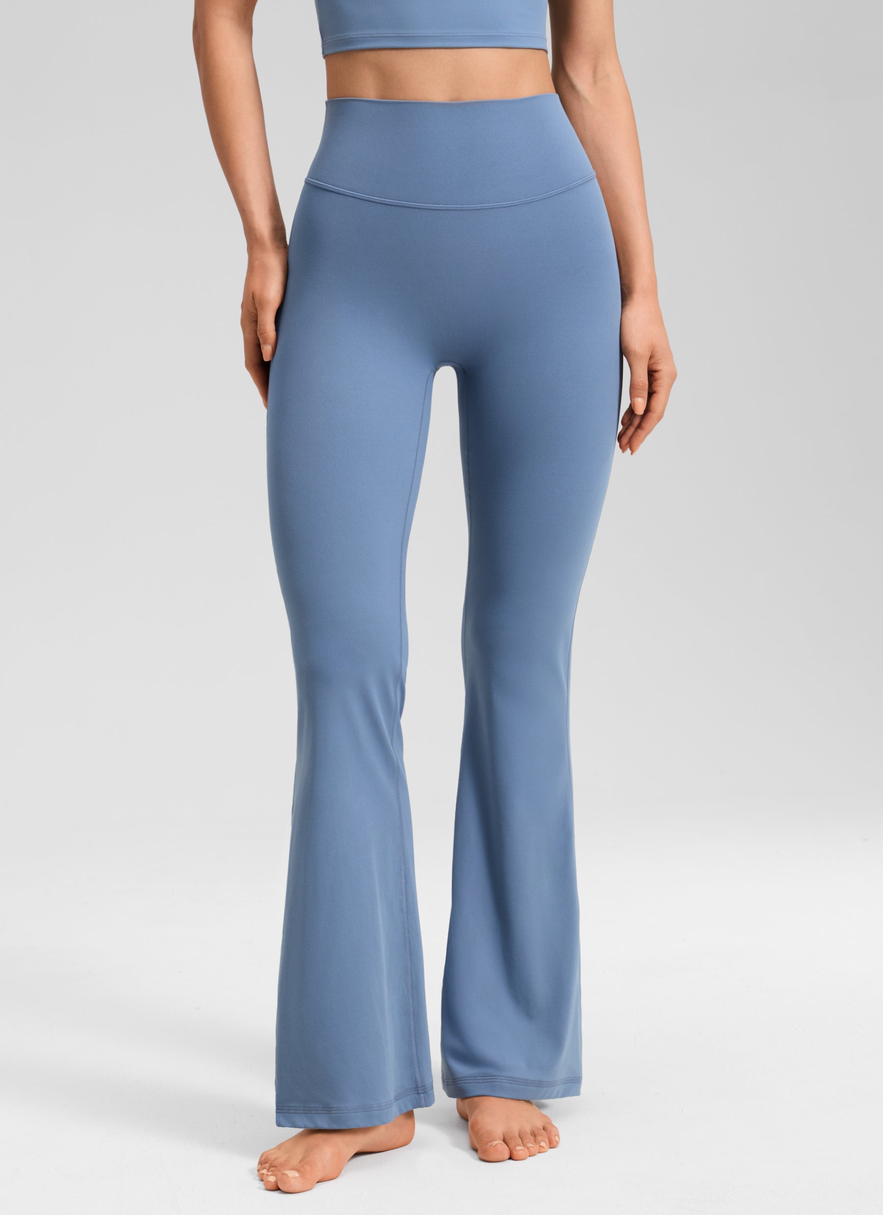 CRZ YOGA Women's Softretch High Rise No Front Seam Flare Legging 31