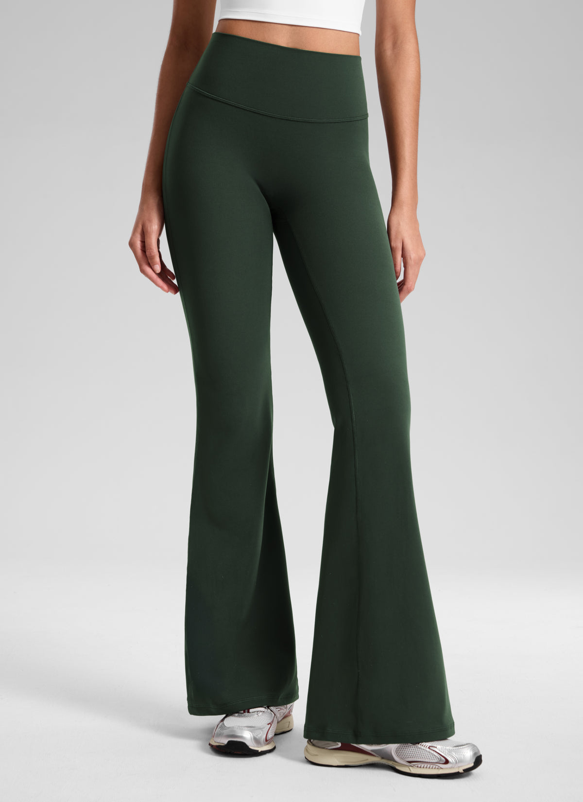 CRZ YOGA Women's Softretch High Rise No Front Seam Flare Legging 29