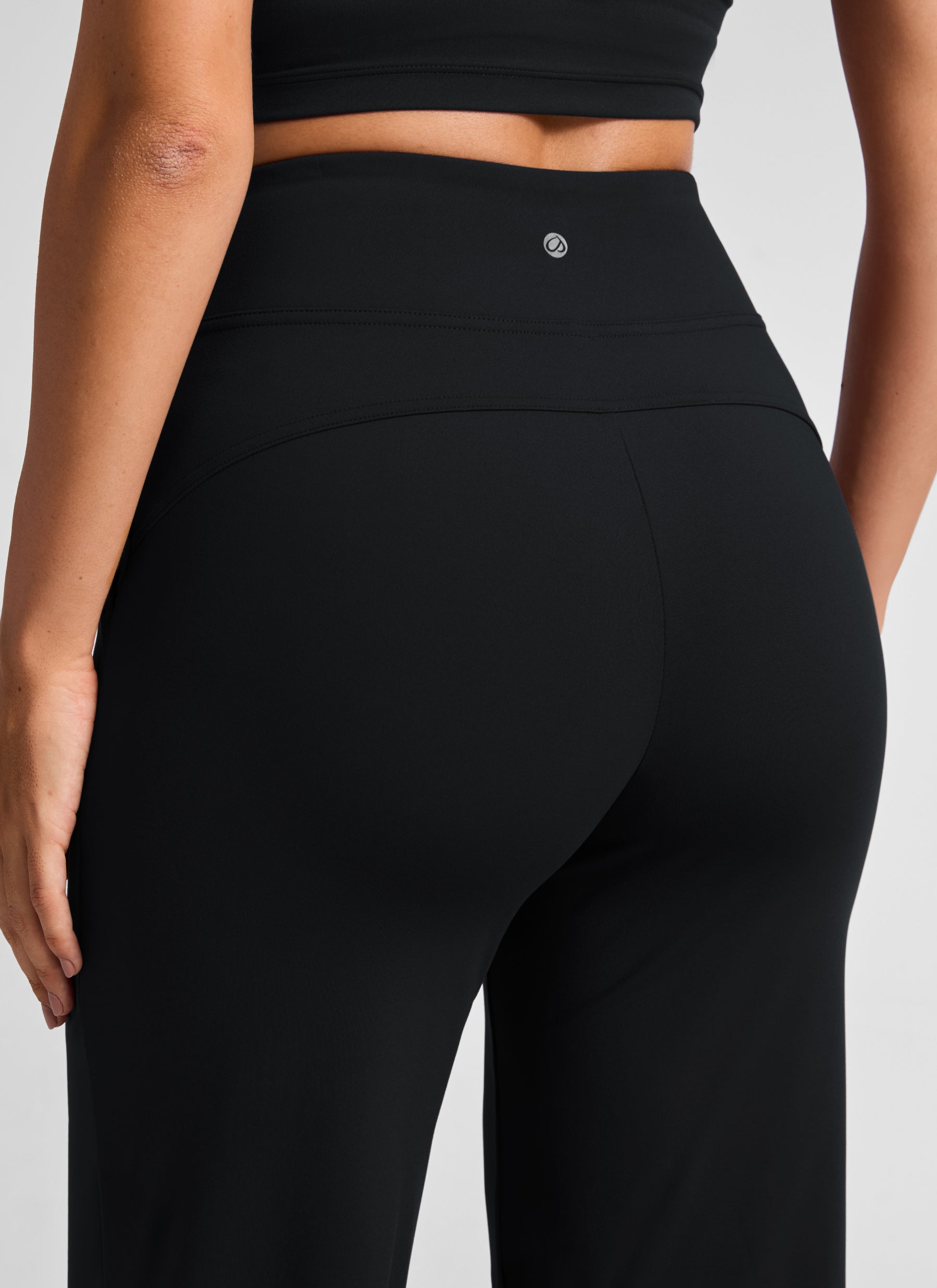 CRZ YOGA Women's Work High Rise Pocket Wide Leg Faux Fly Pant 30