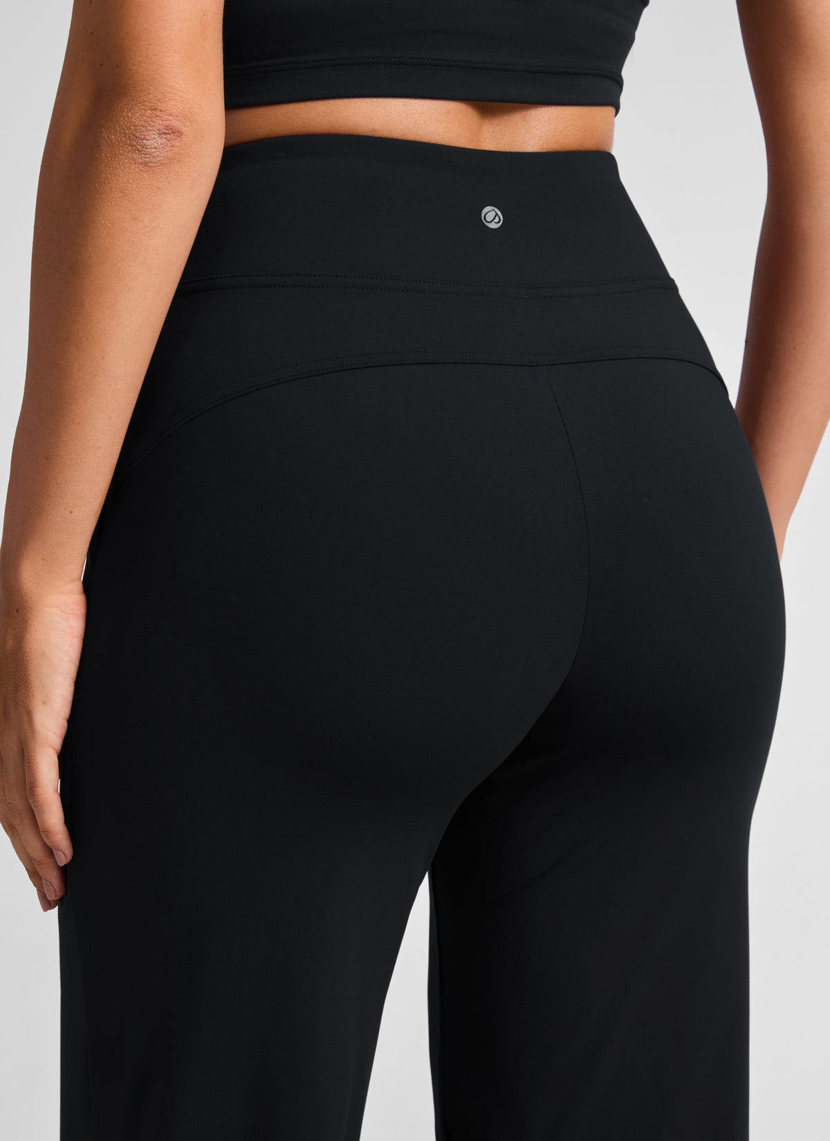 CRZ YOGA Women's Work High Rise Pocket Wide Leg Faux Fly Pant 30