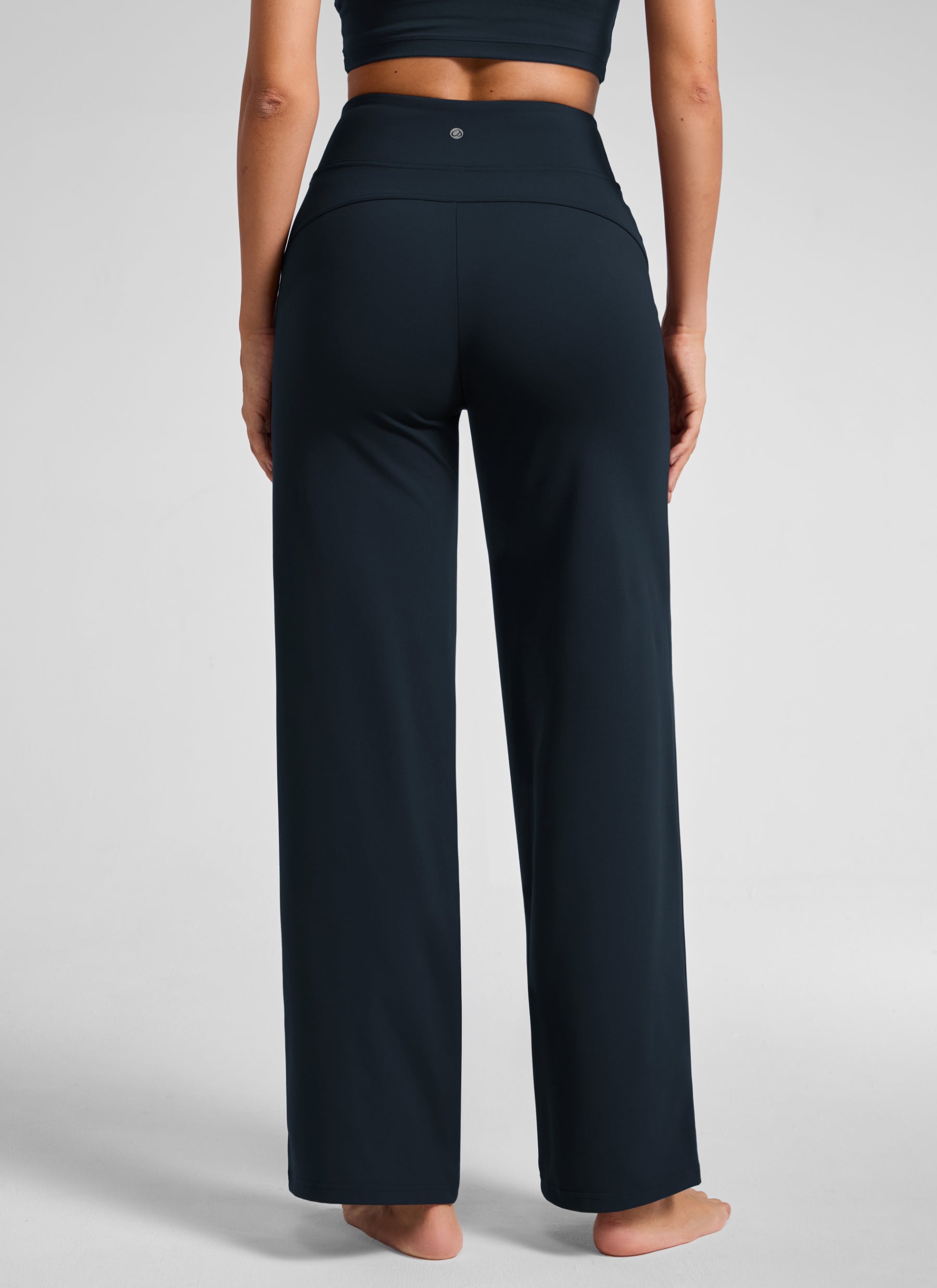CRZ YOGA Women's Work High Rise Pocket Wide Leg Faux Fly Pant 30