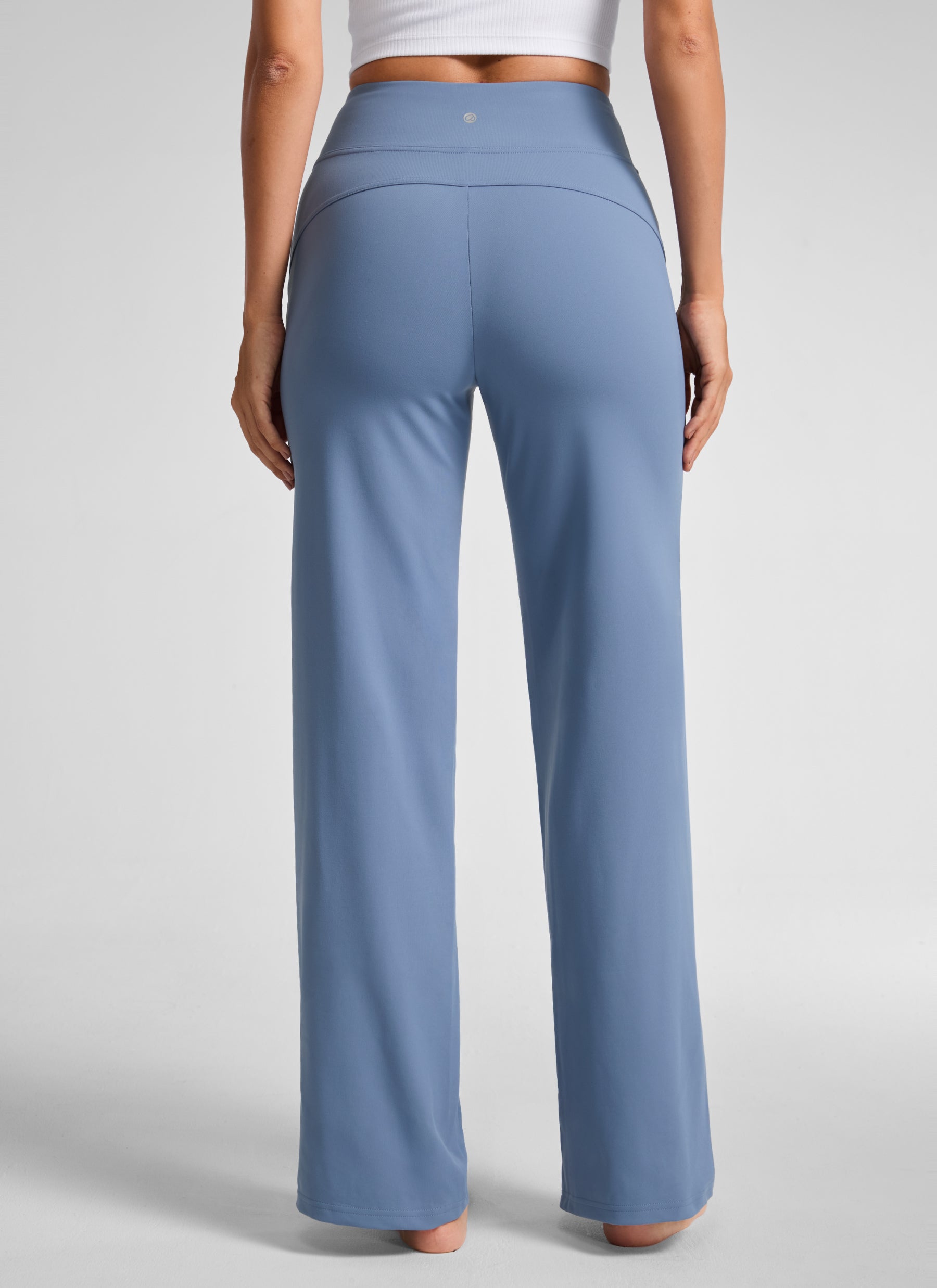 CRZ YOGA Women's Work High Rise Pocket Wide Leg Faux Fly Pant 30