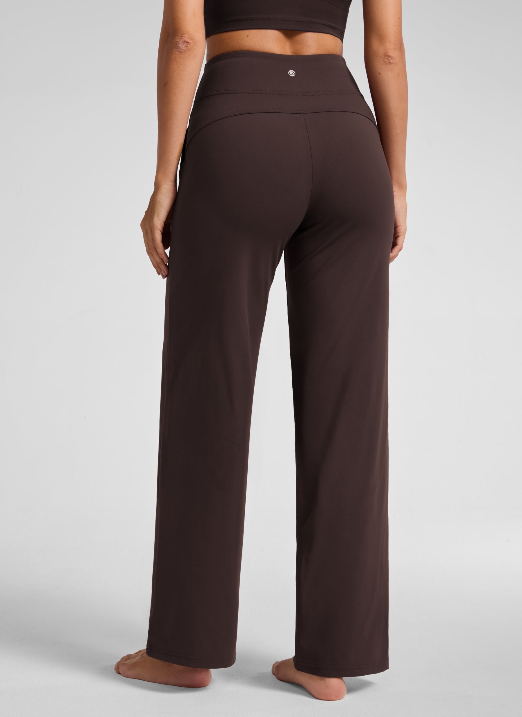 CRZ YOGA Women's Work High Rise Pocket Wide Leg Faux Fly Pant 30