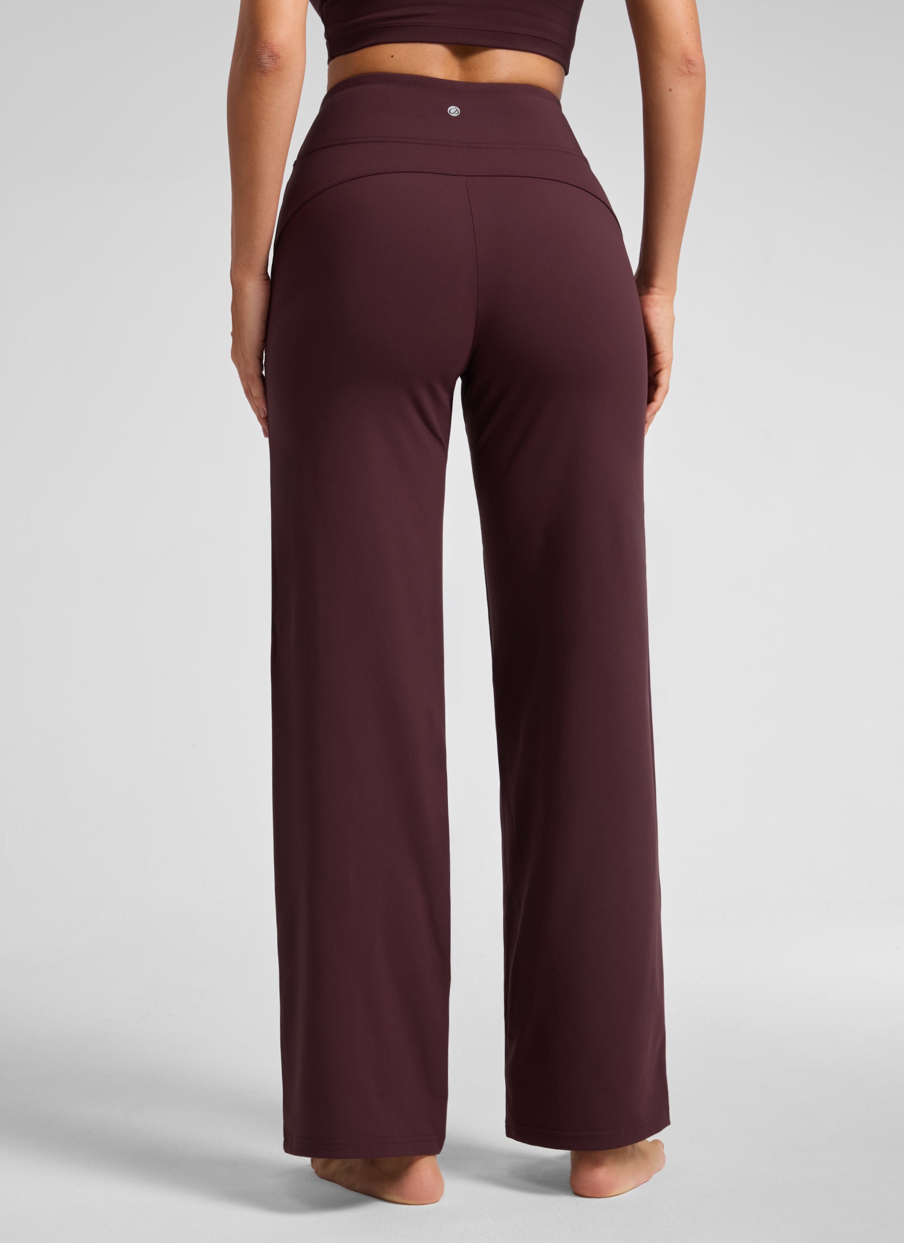 CRZ YOGA Women's Work High Rise Pocket Wide Leg Faux Fly Pant 30