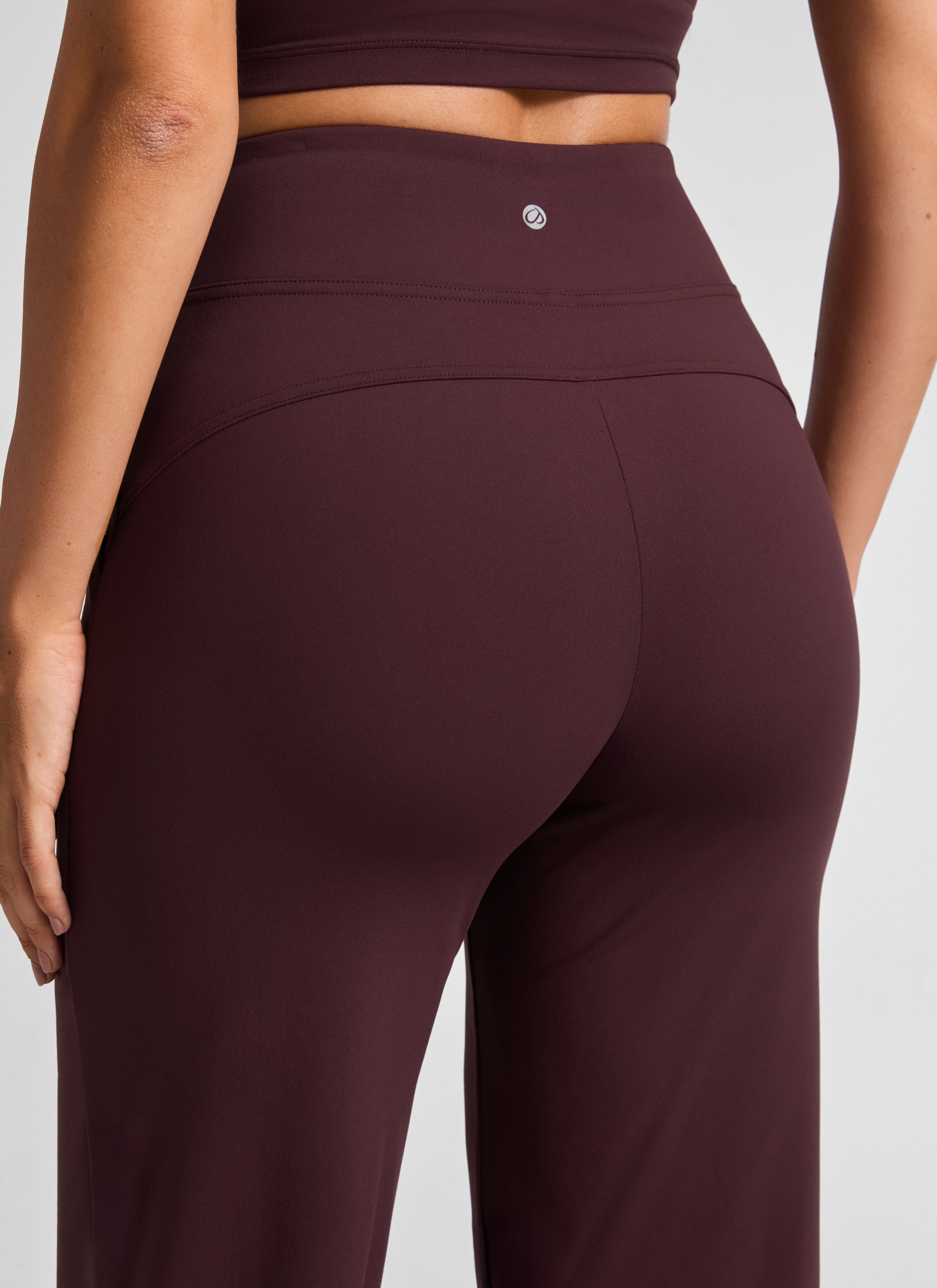 CRZ YOGA Women's Work High Rise Pocket Wide Leg Faux Fly Pant 30
