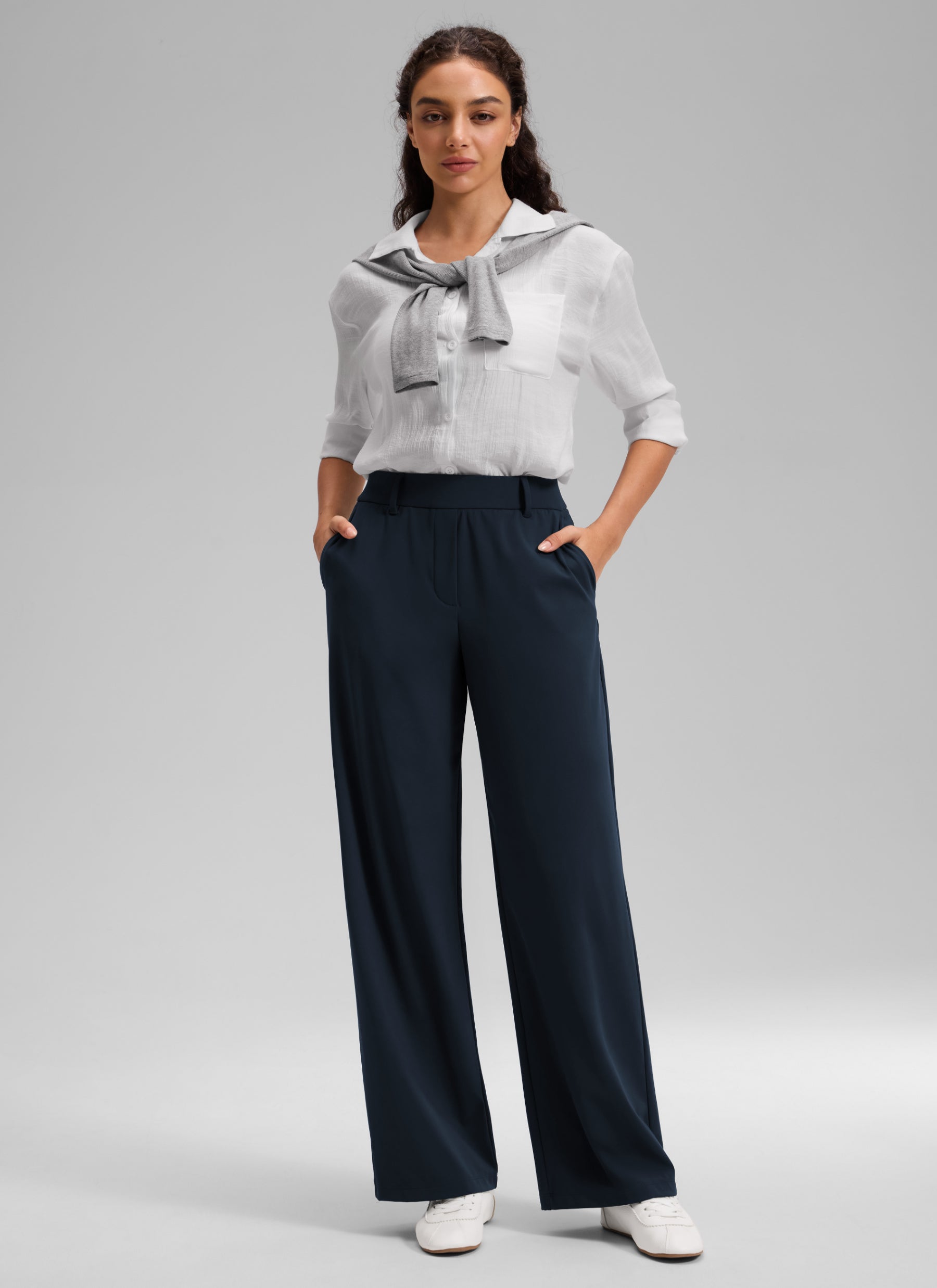 CRZ YOGA Women's Walk the City Casual Pocket Straight Leg Pant 30