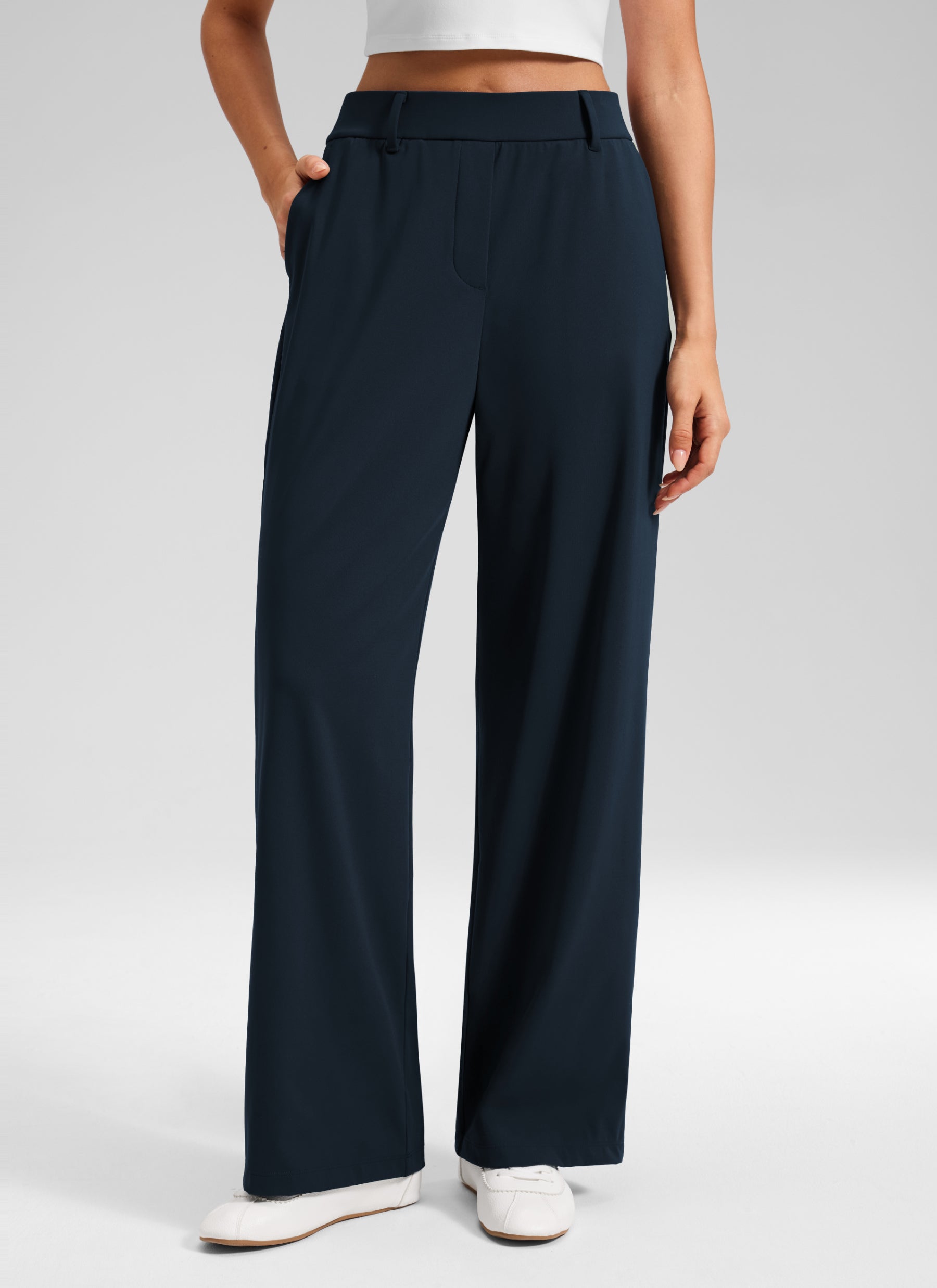 CRZ YOGA Women's Walk the City Casual Pocket Straight Leg Pant 30