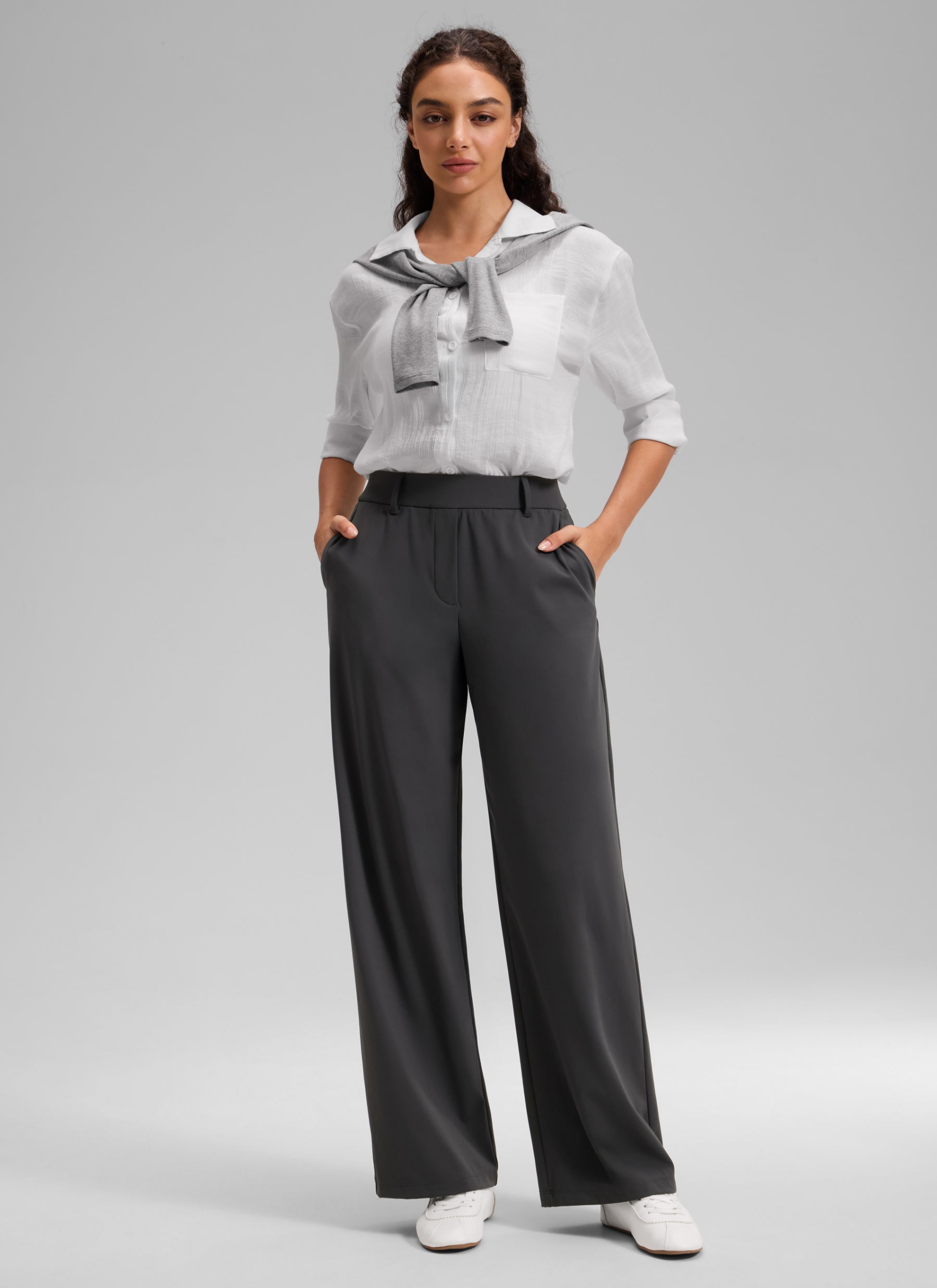 CRZ YOGA Women's Walk the City Casual Pocket Straight Leg Pant 30