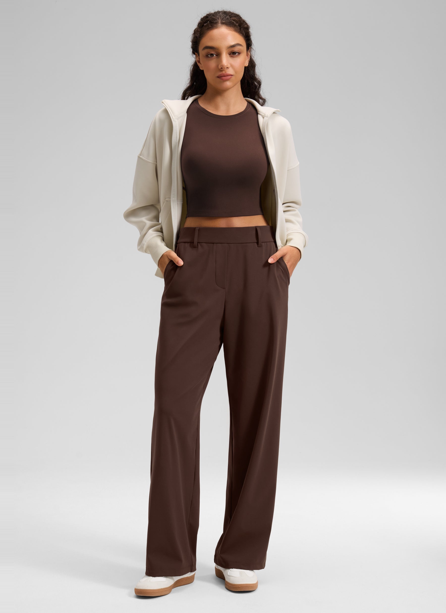 CRZ YOGA Women's Walk the City Casual Pocket Straight Leg Pant 30