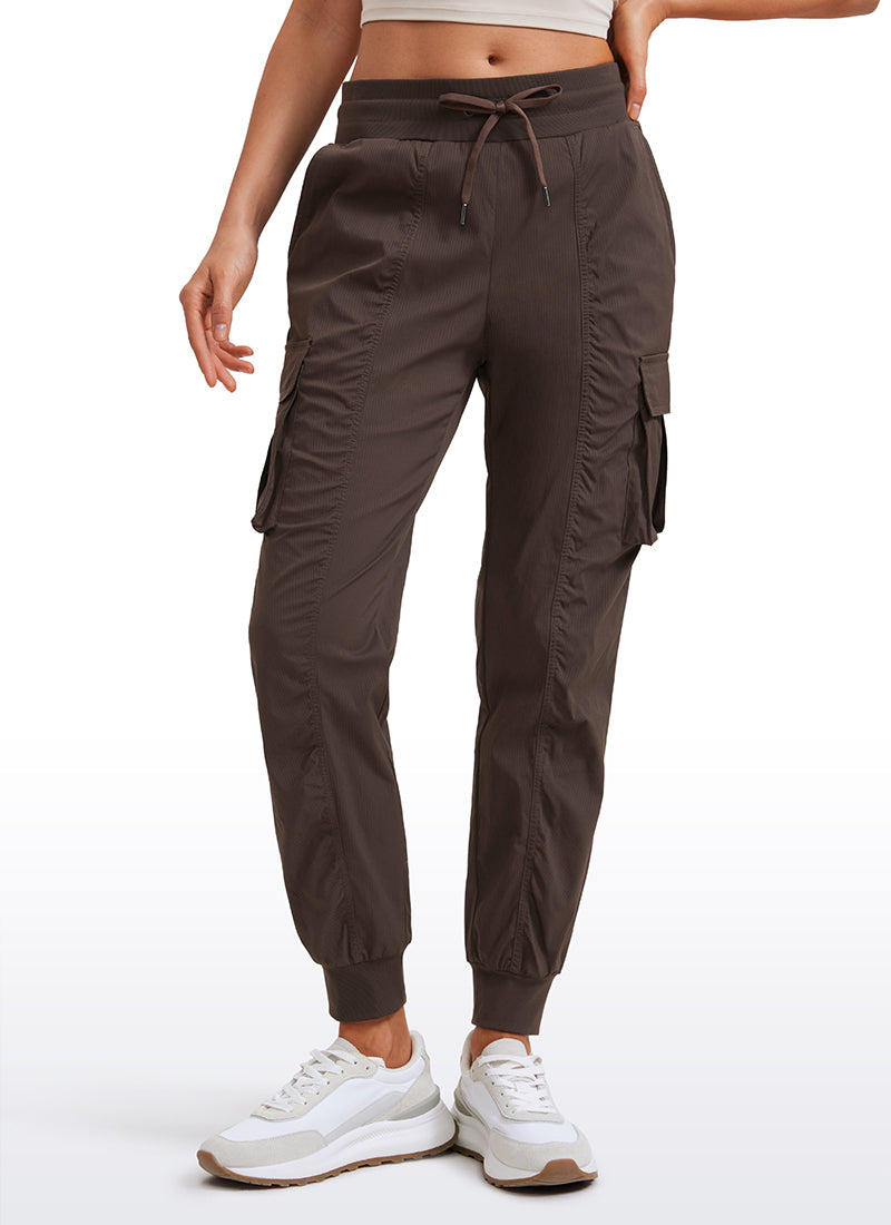 CRZ YOGA Women's Lightweight Running Classic Fit Ruched Joggers 28.5'' Hot Fudge Brown
