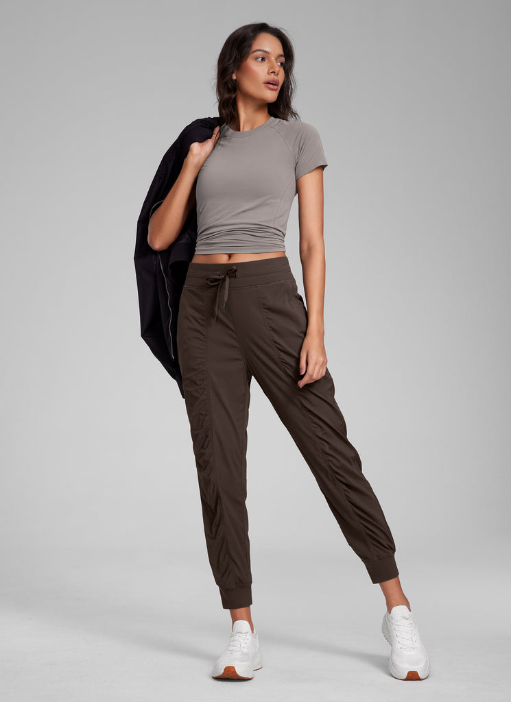 CRZ YOGA Women Lightweight Workout Joggers 26" with Pockets Dark Chrome