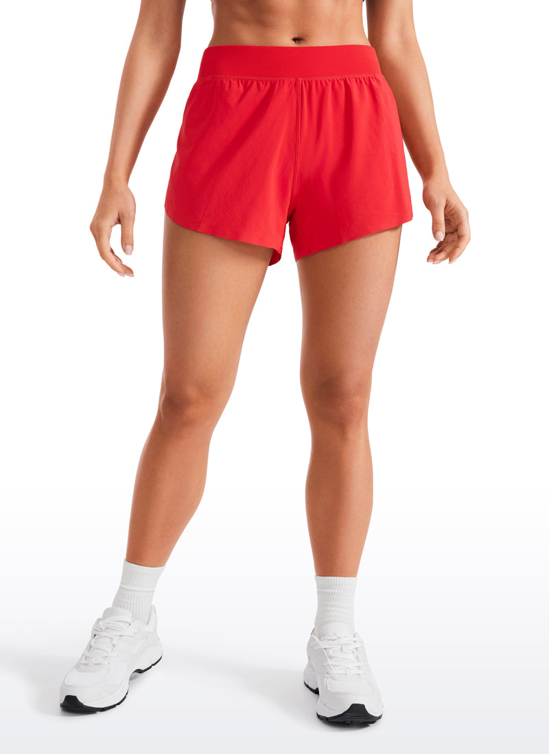 CRZ YOGA Women's Running High Waisted Mesh Lined Shorts Workout Shorts White