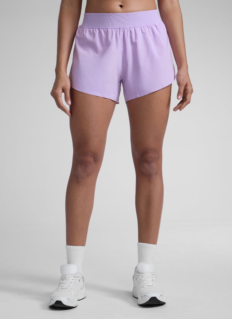 CRZ YOGA Women's Running High Waisted Mesh Lined Shorts Workout Shorts Lilac