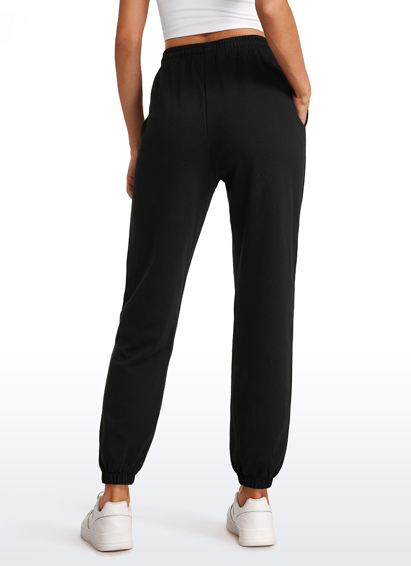 CRZ YOGA Womens French Terry High Rise Down the Street Sweatpants 28'' Black