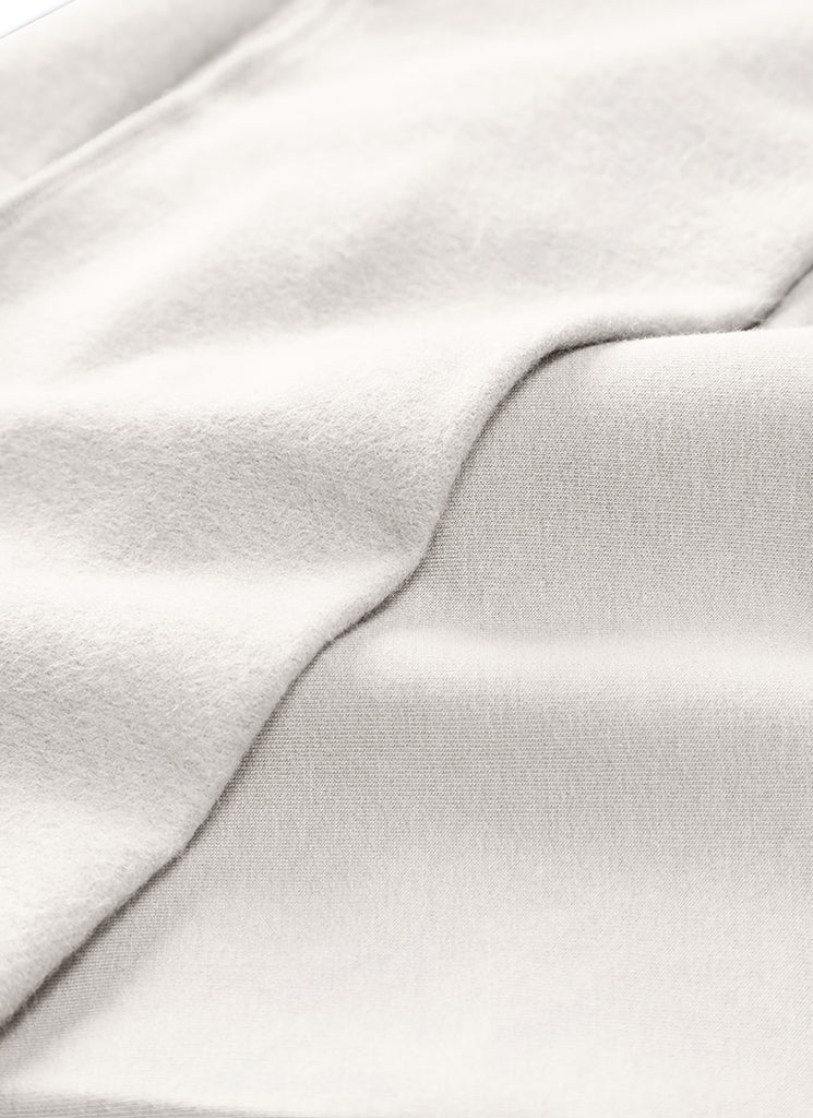 CRZ YOGA Fleece Sweatpants Women Cotton Pockets High Waisted Joggers Milky White