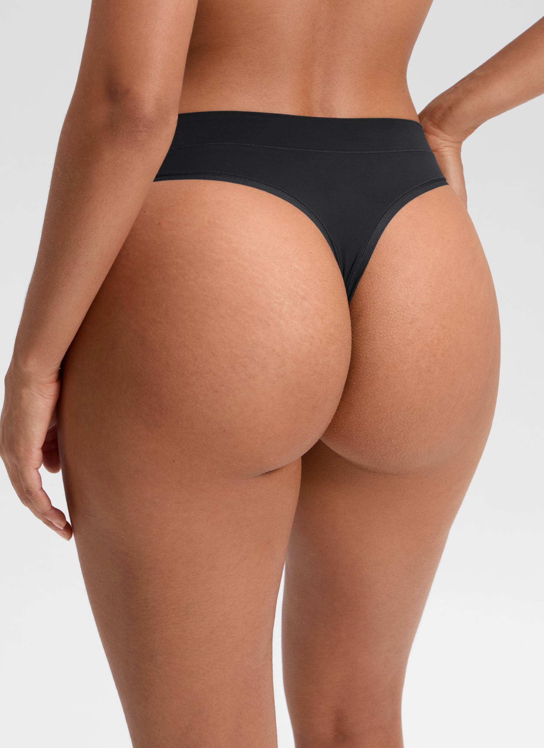 CRZ YOGA Women Softhold High Rise Thongs Ladies Underwear 3 Pack Black 3pack