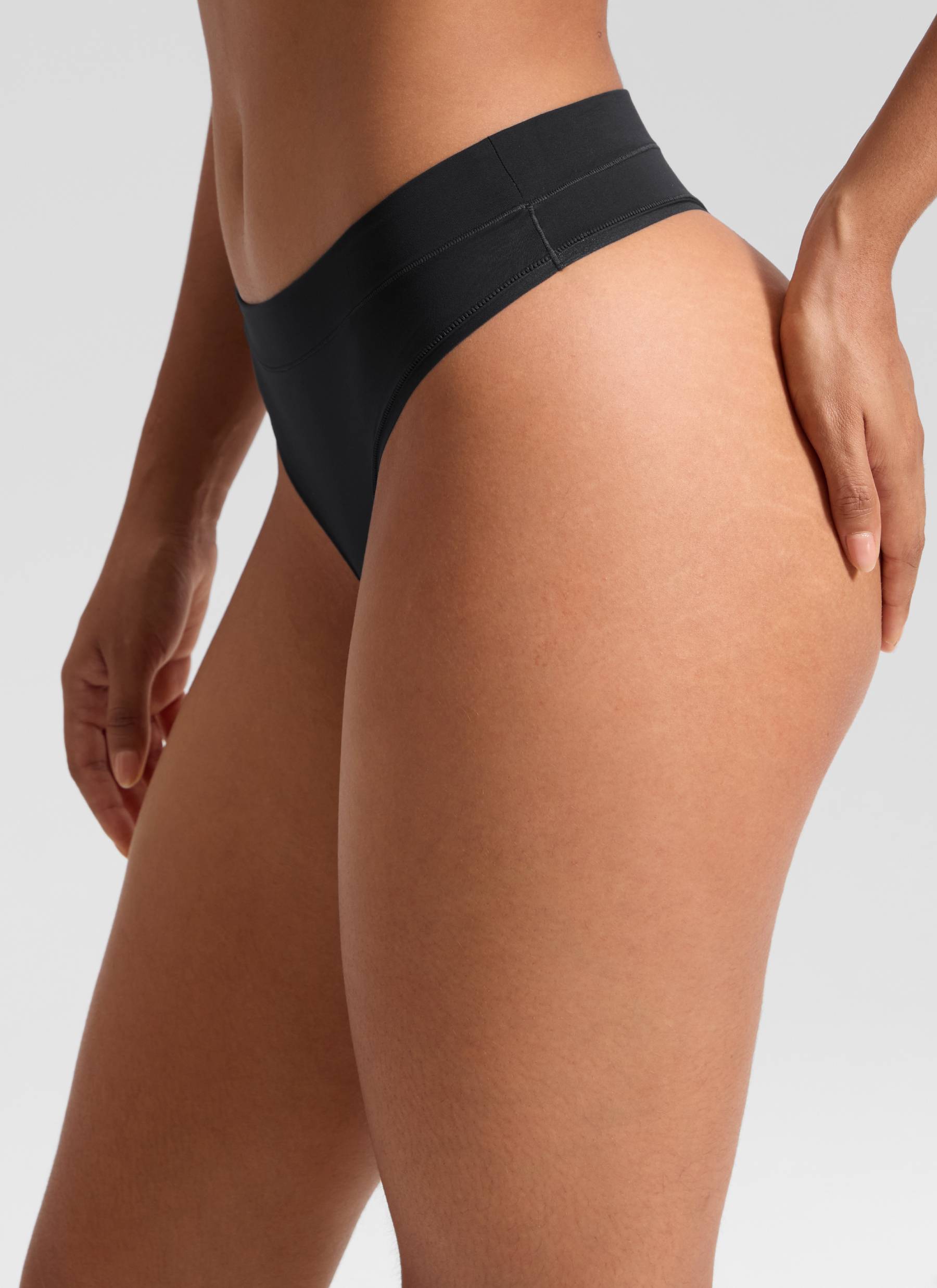 CRZ YOGA Women Softhold High Rise Thongs Ladies Underwear 3 Pack Black 3pack
