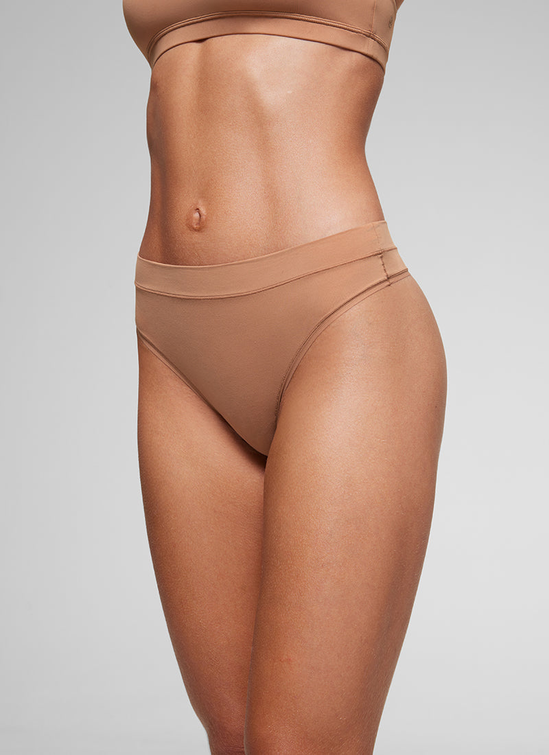 CRZ YOGA Women Softhold High Rise Thongs Ladies Underwear 3 Pack Gravel 3pack