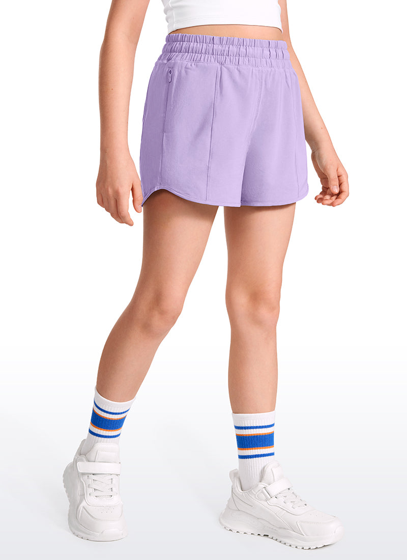 CRZ YOGA Girl's Running Feathery-Fit Soft Low Rise Lined Shorts Lilac