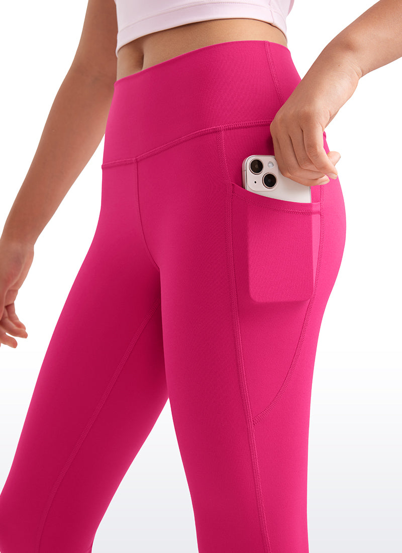 CRZ YOGA Girls Butterluxe Athletic Capri Leggings with Pockets Granita Pink