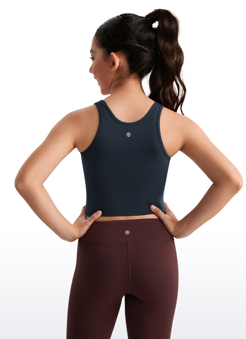 CRZ YOGA girl's Active Butterluxe Tight Fit Tank Tops Racerback Spectral Blue