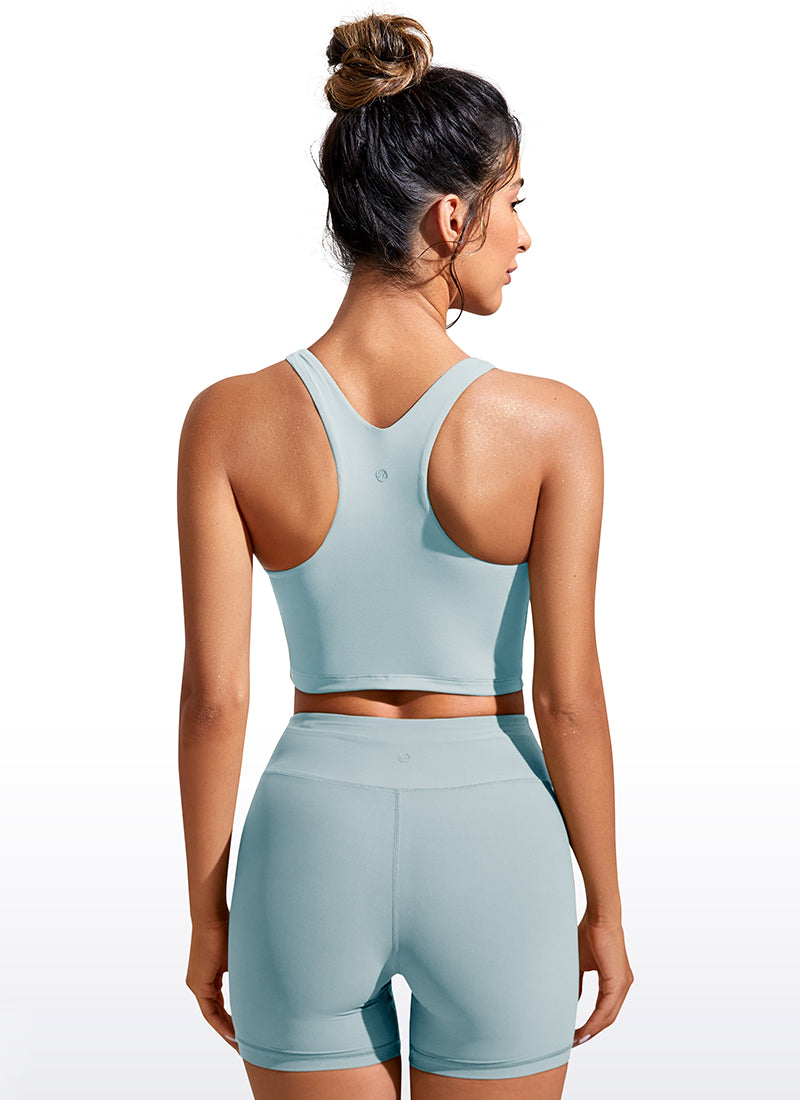 CRZ YOGA Women's Swimwear Tops Sunshine Bikini Top Racerback Light grayish blue