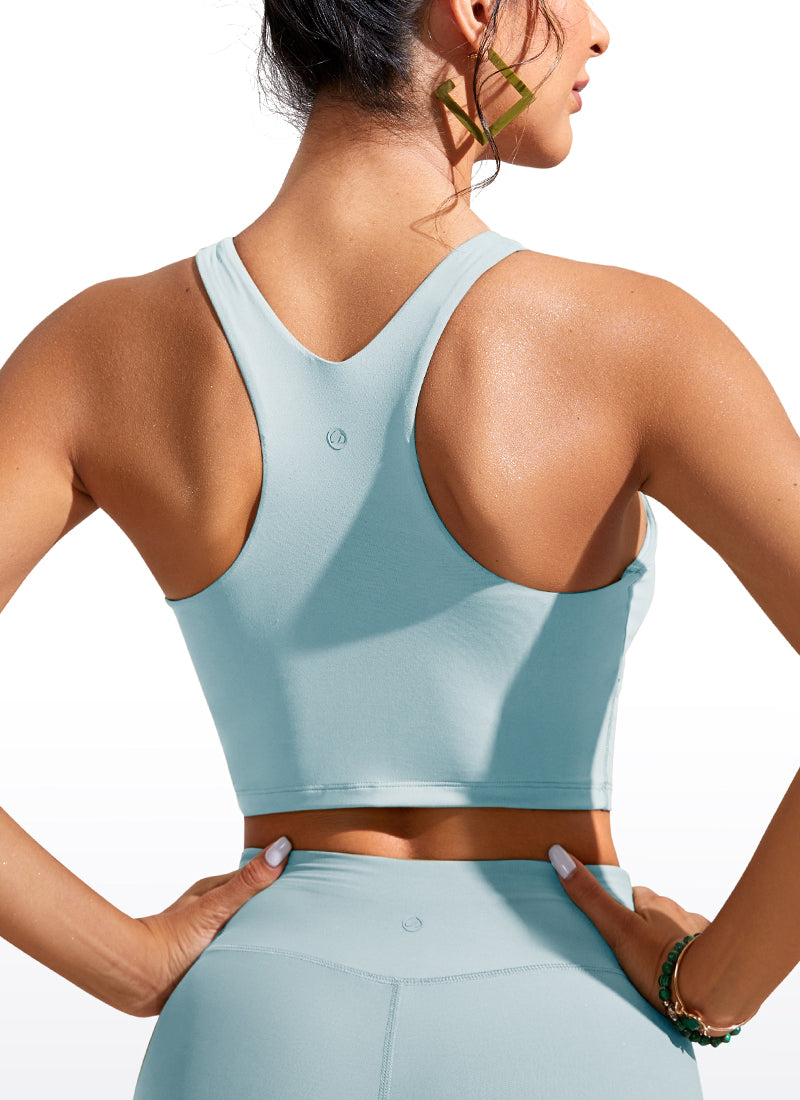 CRZ YOGA Women's Swimwear Tops Sunshine Bikini Top Racerback Light grayish blue