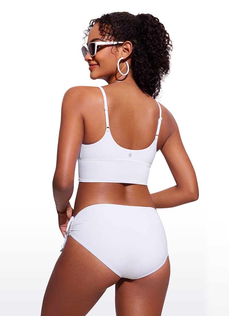 CRZ YOGA Women's Swimwear Tops Sunshine Deep V Strappy Bikini Top Fuchsia