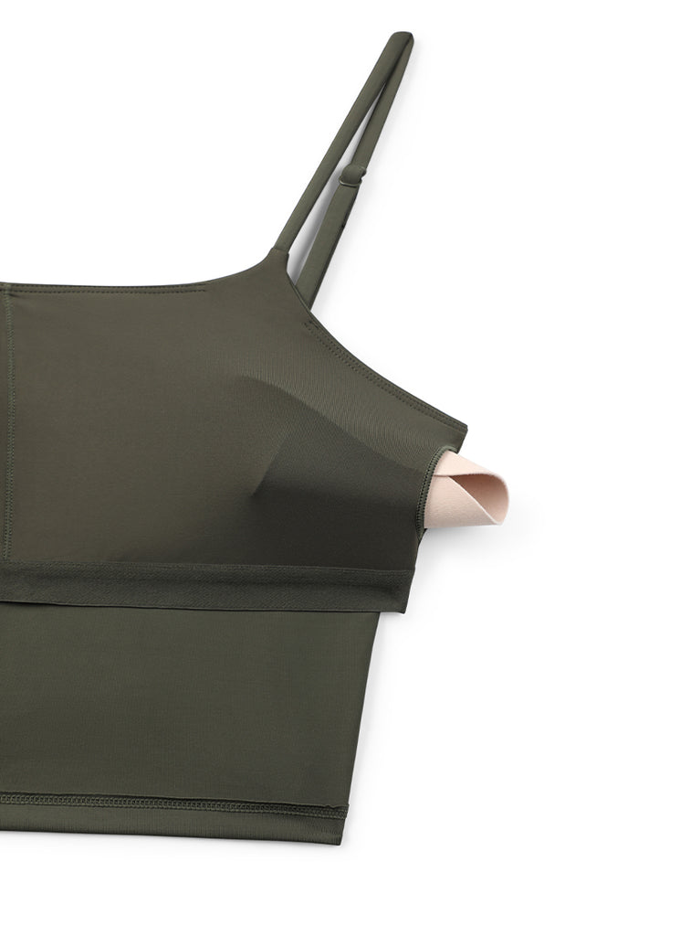 CRZ YOGA Women's Sunshine Bikini Tops U Back Longline Adjustable Straps Granita Pink