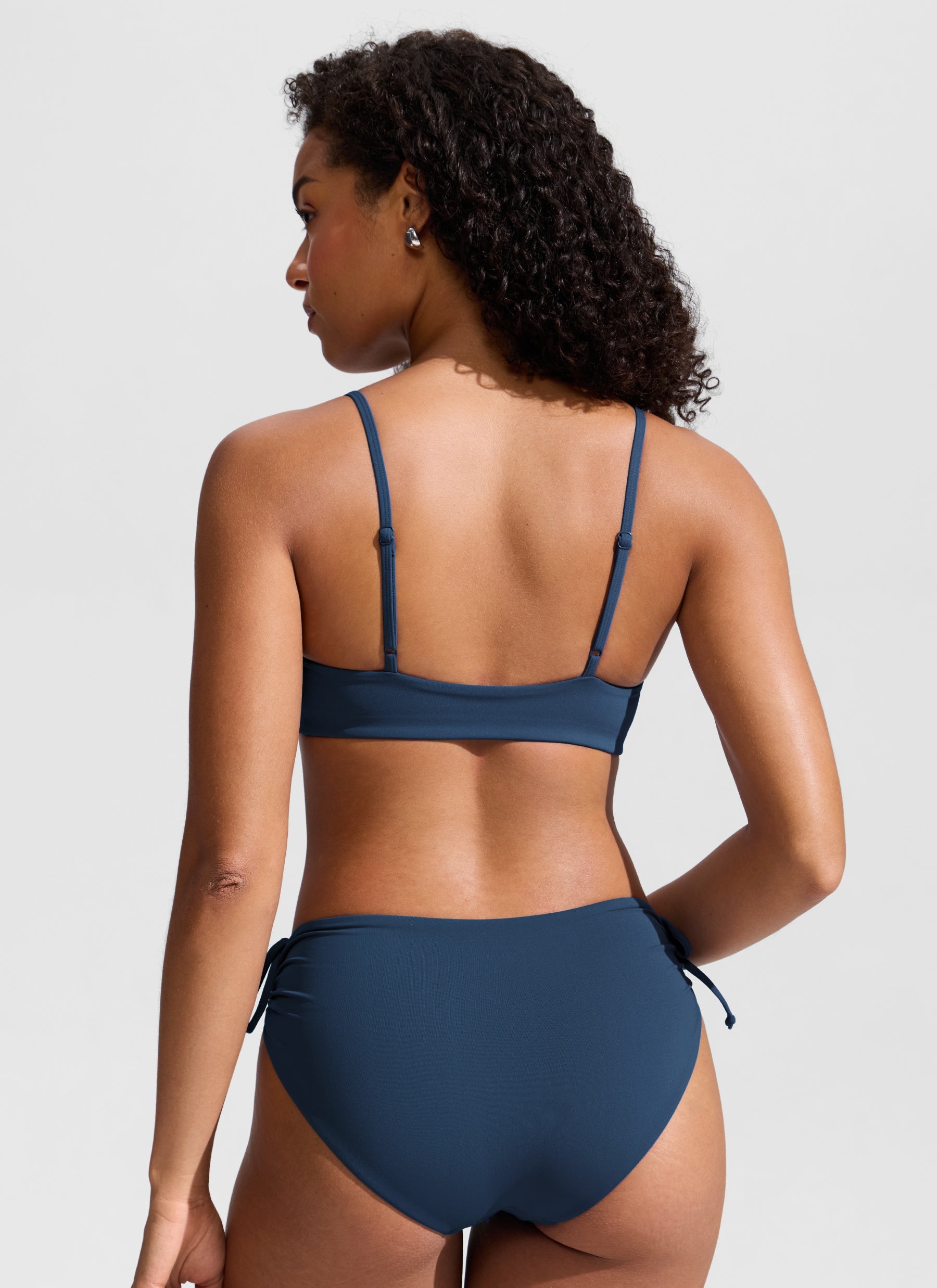 CRZ YOGA Women's Nexfeel Double Lined V Neck Non Padded Bikini Tops Insignia Blue
