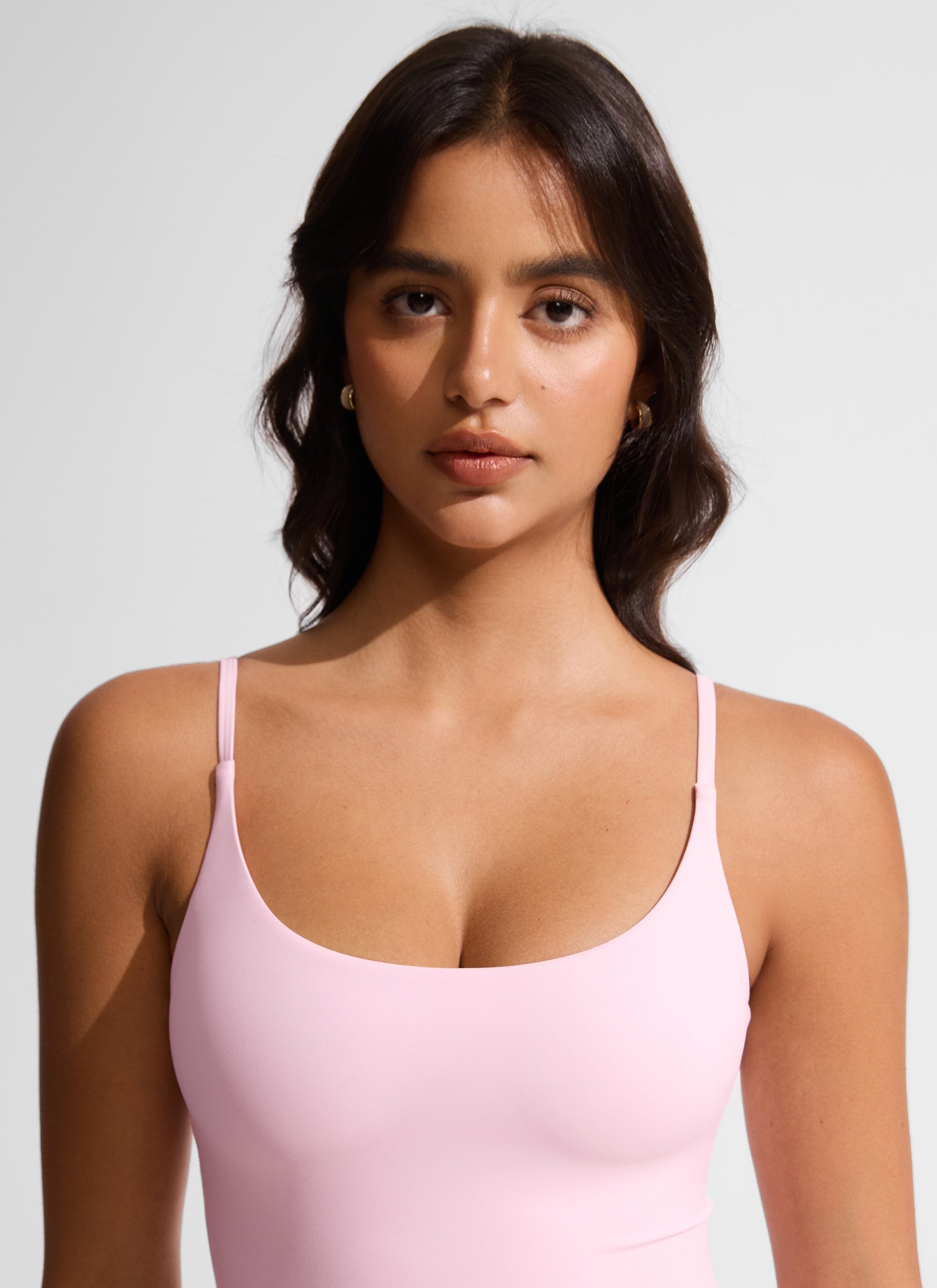 CRZ YOGA Women's Swimwear Nexfeel Scoop Neck U Back One Piece Swimsuit Pink Peony