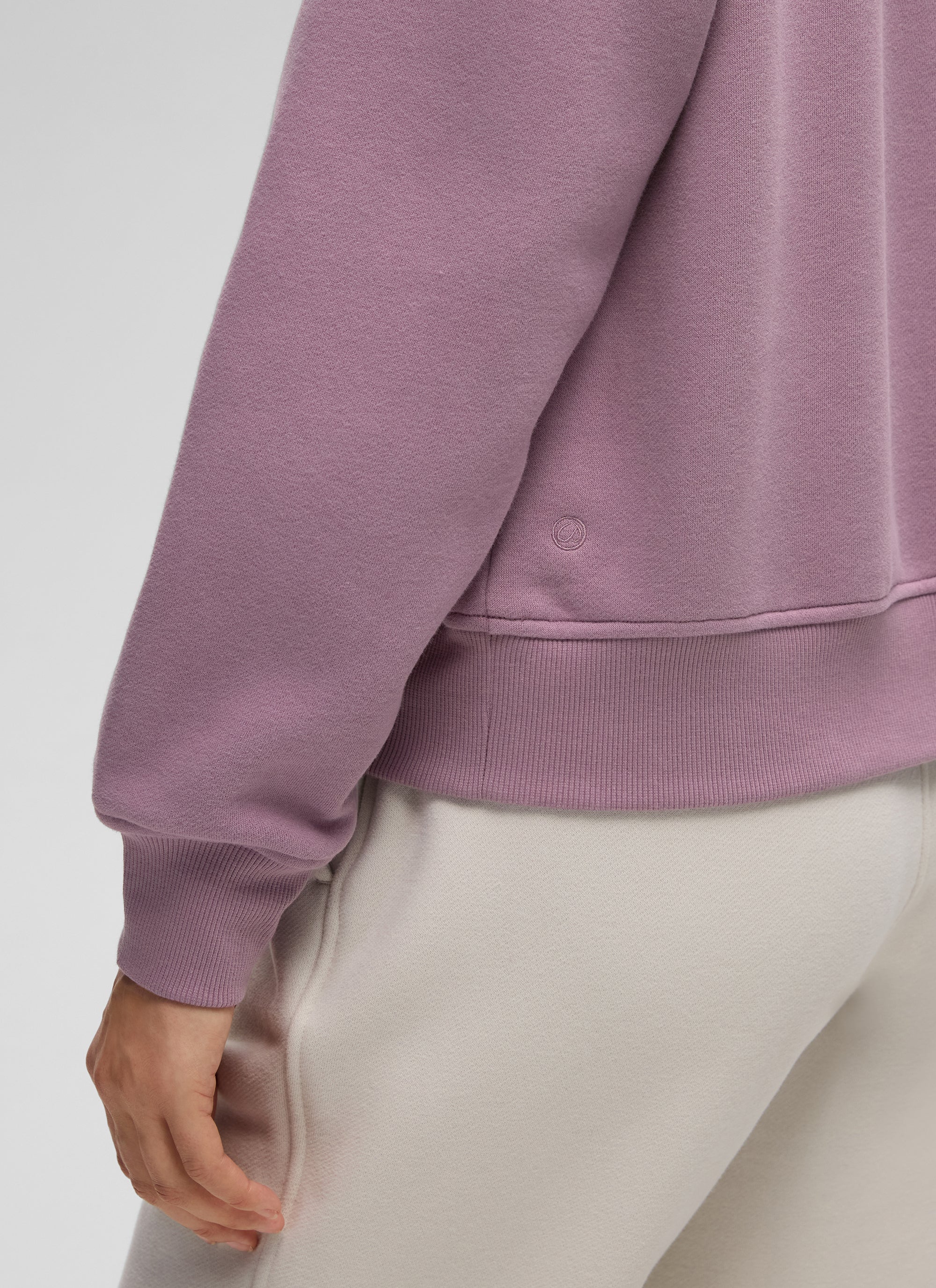 CRZ YOGA Women's Casual Half-Zip Waist Length Classic Fit Sweatshirt Light Lavender