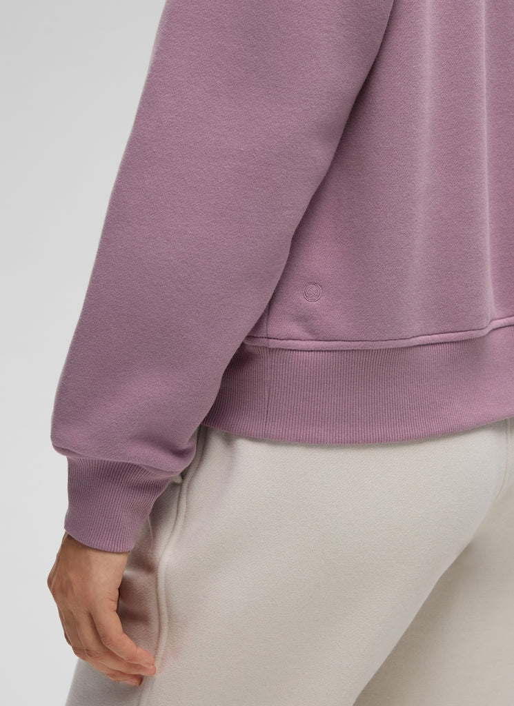 CRZ YOGA Women's Casual Half-Zip Waist Length Classic Fit Sweatshirt Light Lavender