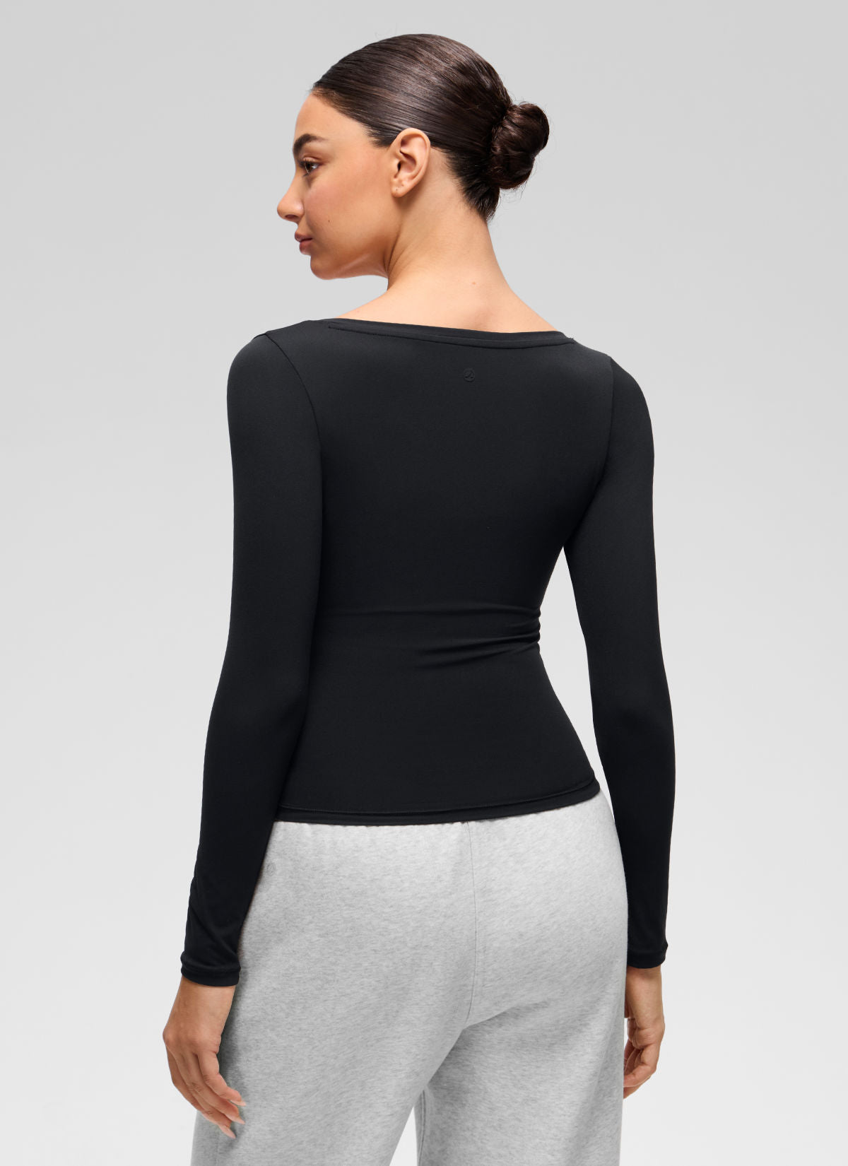 CRZ YOGA Women's Softembrace Casual V Neck Waist Length Long Sleeve Black