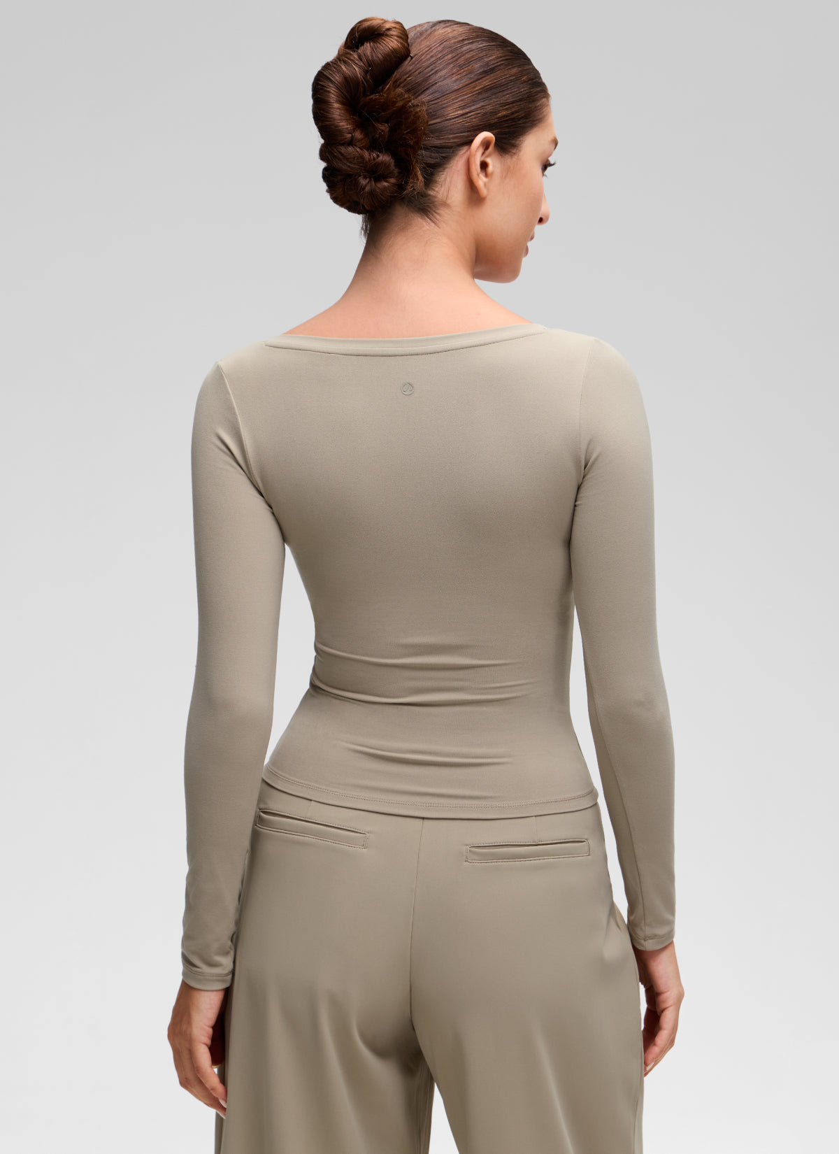 CRZ YOGA Women's Softembrace Casual V Neck Waist Length Long Sleeve Oak