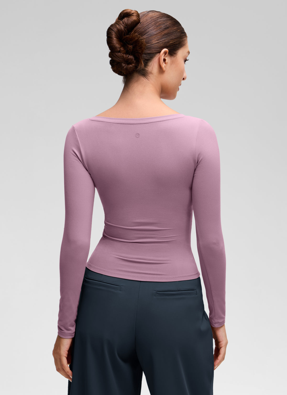 CRZ YOGA Women's Softembrace Casual V Neck Waist Length Long Sleeve Light Lavender