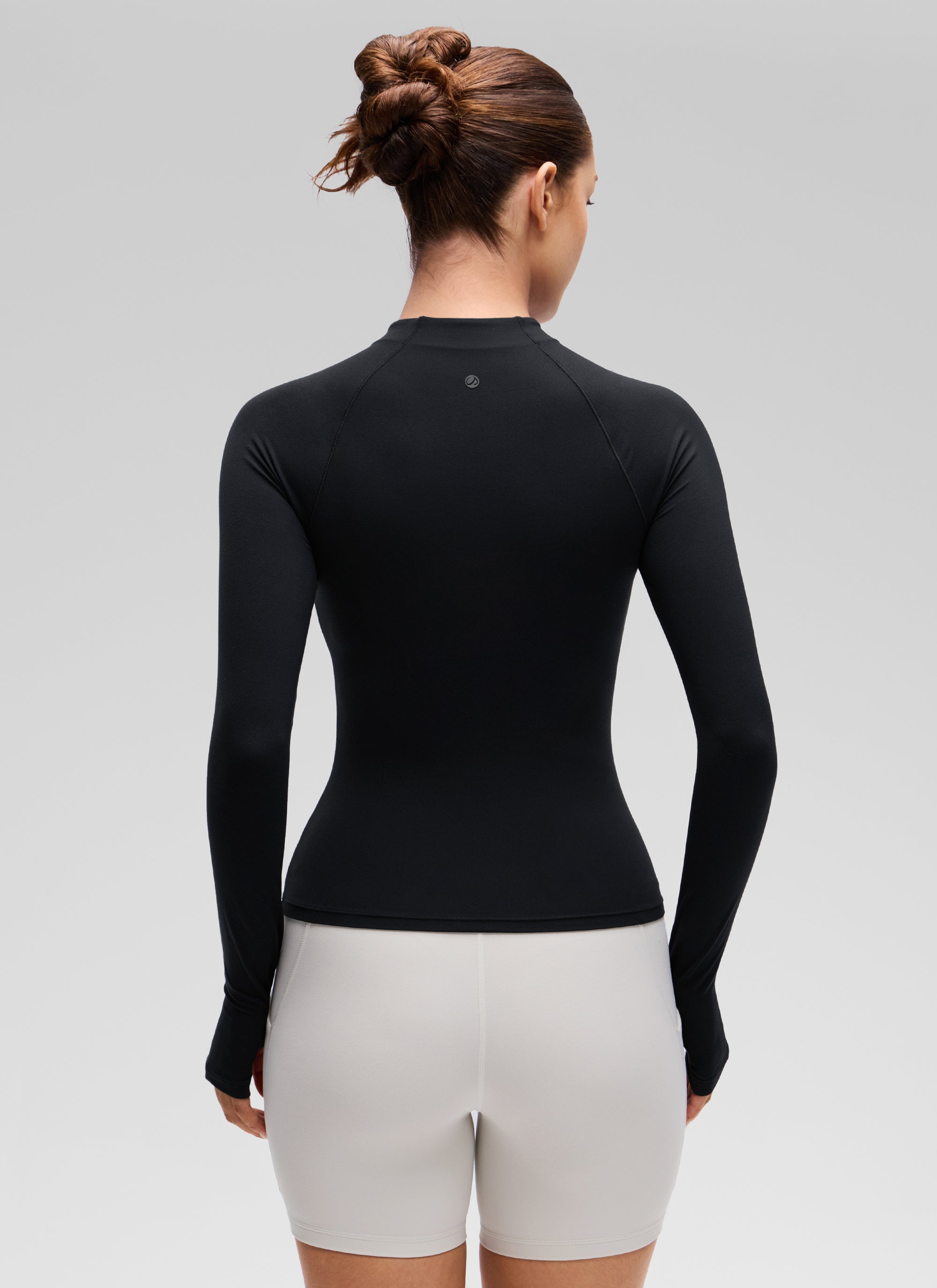 CRZ YOGA Women's Softembrace Casual Half-Zip Waist Length Long Sleeve True Navy