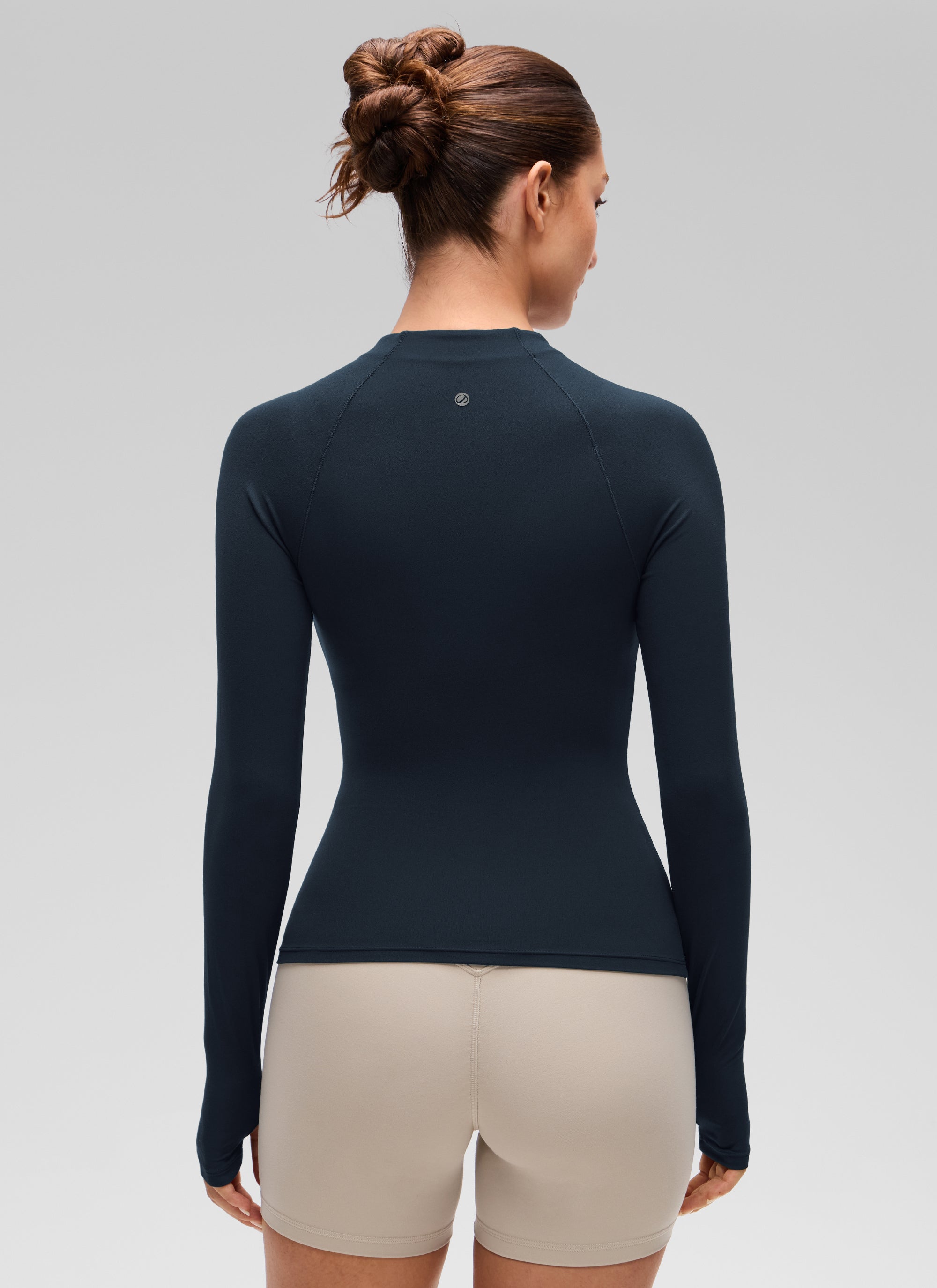 CRZ YOGA Women's Softembrace Casual Half-Zip Waist Length Long Sleeve Legend Green