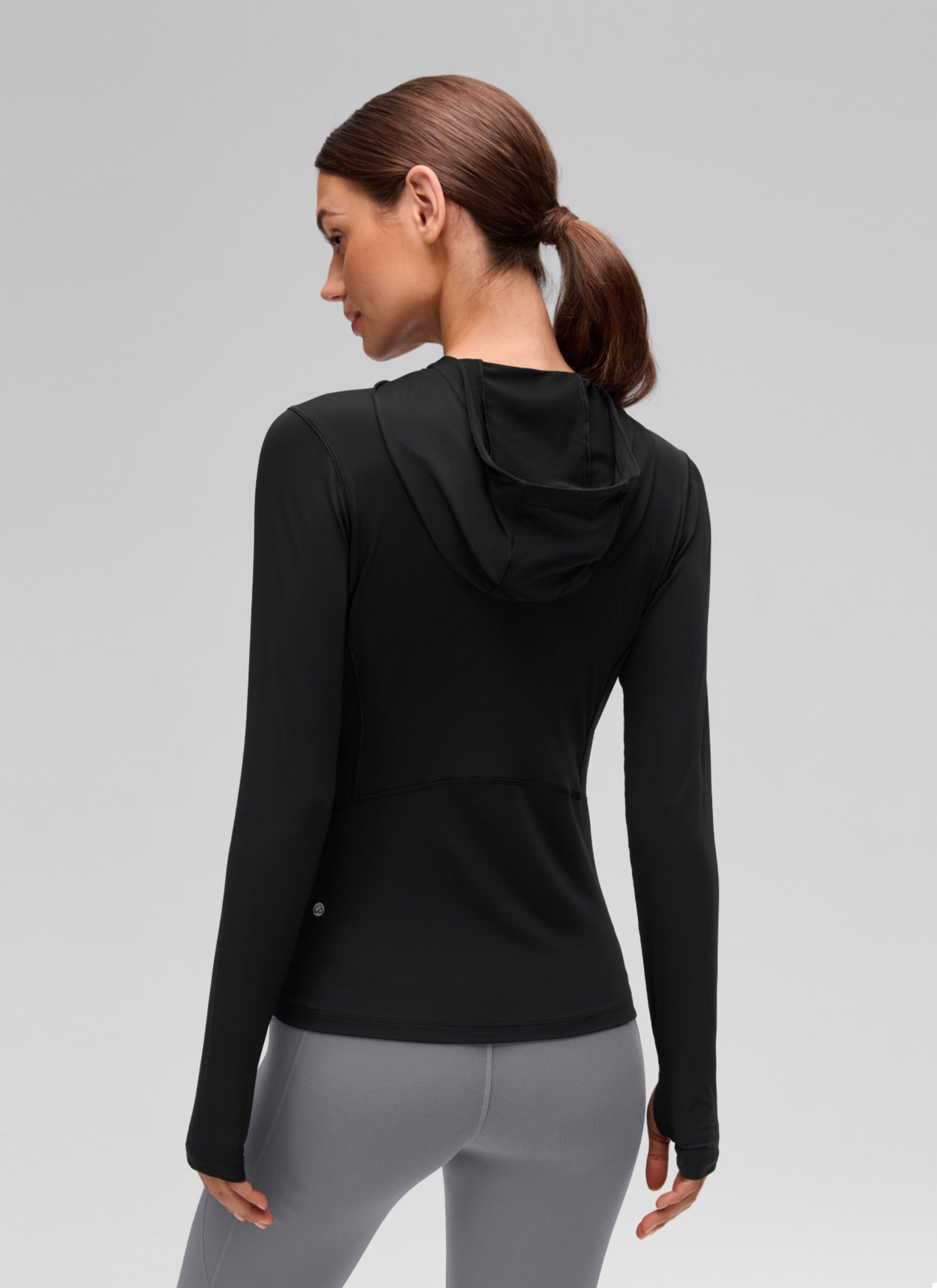CRZ YOGA Women's UPF 50+ Long Sleeve Sun Hoodie Black