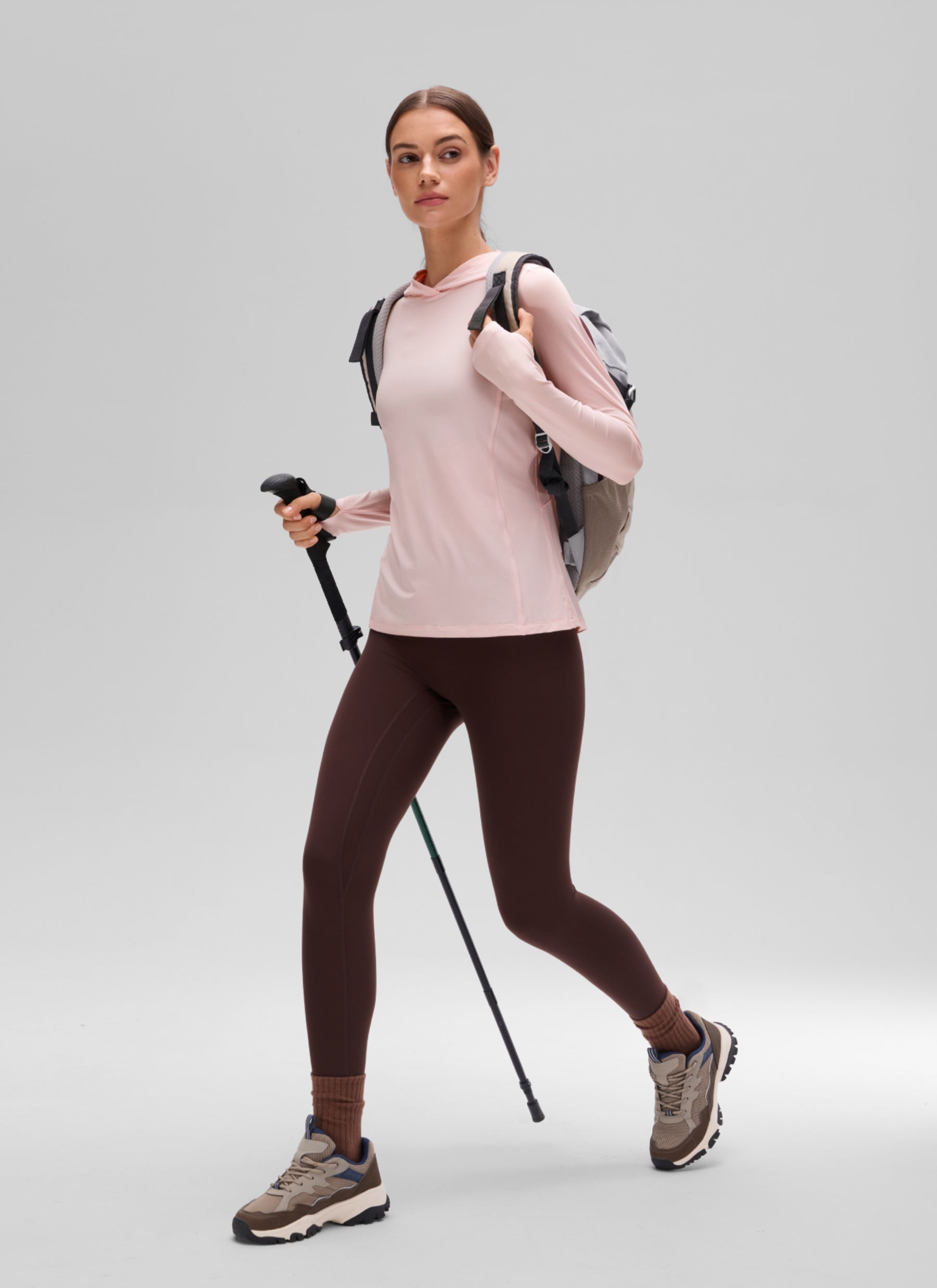 CRZ YOGA Women's UPF 50+ Long Sleeve Sun Hoodie Strawberry Pink